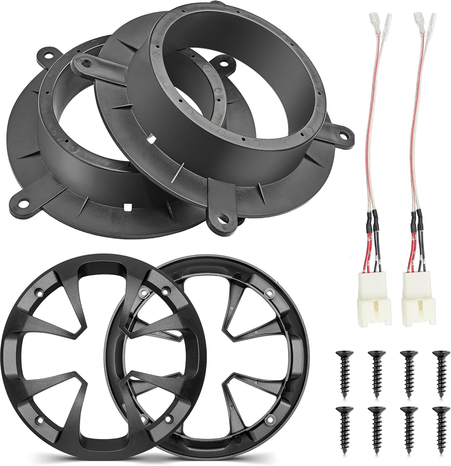 NuIth Replacement 82-7501 Speaker Spacer Adapter W/ 72-5602 Speaker Wiring for Mazda 3 6 CX-5 CX-9 2013-2020 + 6.5 Inch Car Audio Speaker Subwoofer Grill