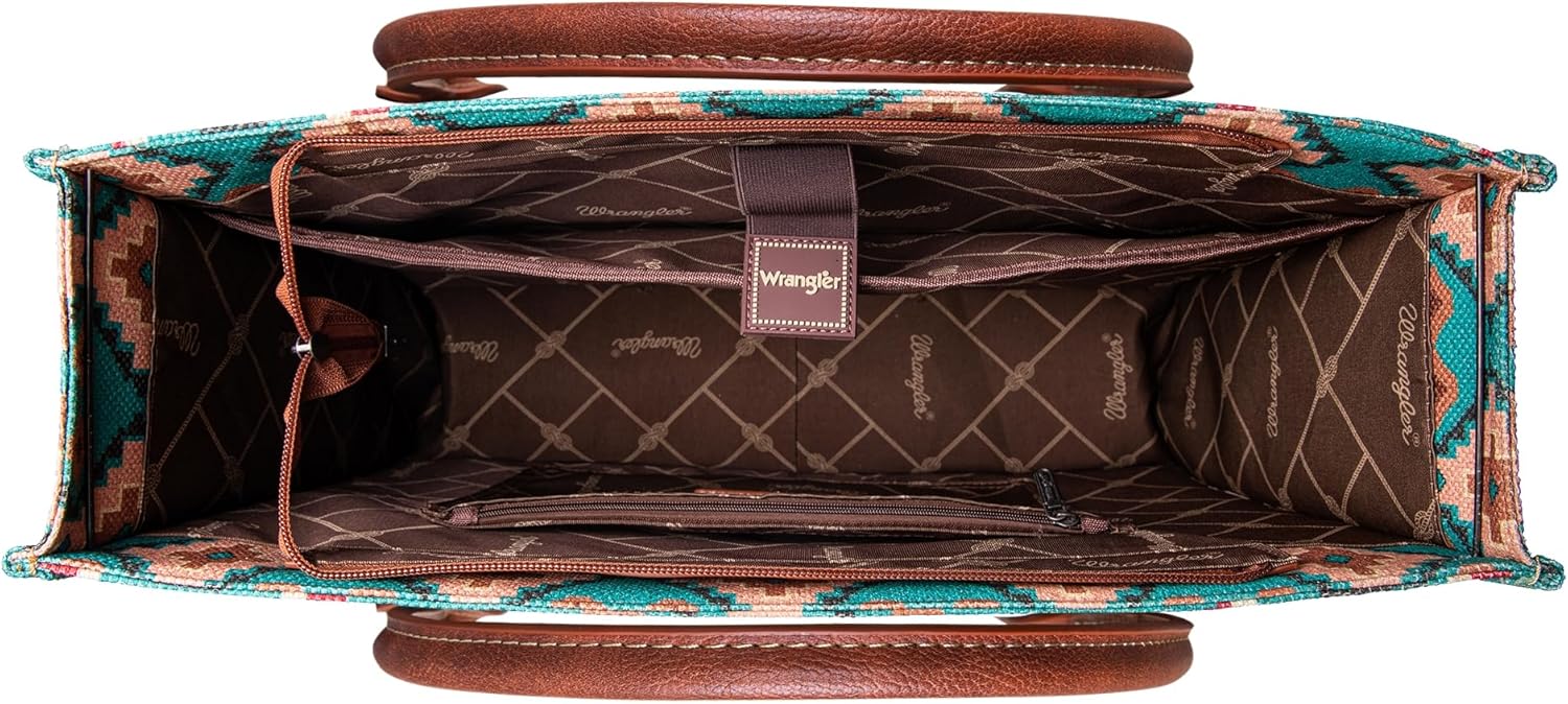 Montana West Wrangler Large Tote Bag for Women Western Structured Shoulder Bag with Laptop Compartment - Image 4