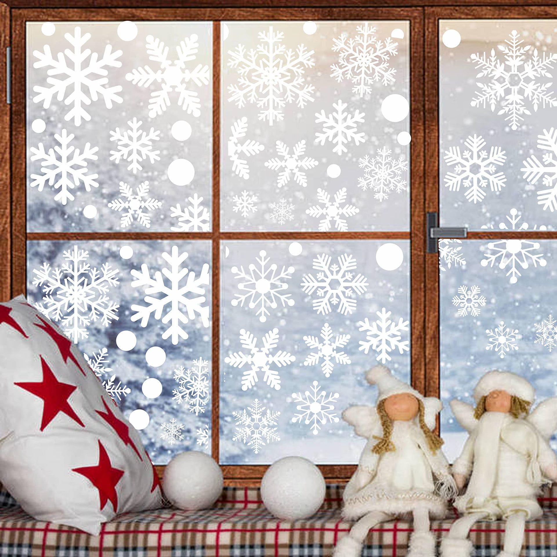 HELVAK 214Pcs Snowflake Window