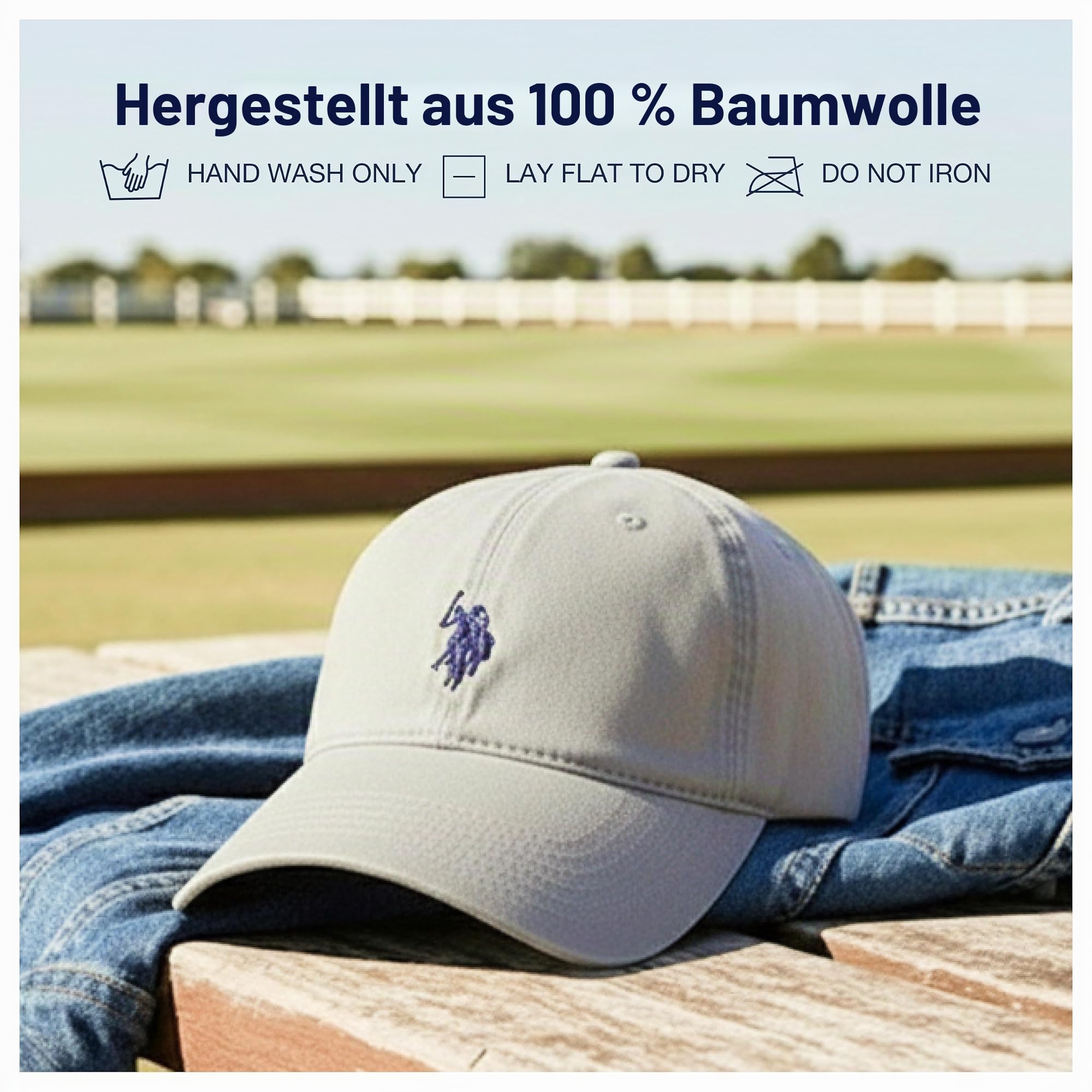 Der amerikanische Polo Assn. Kleine Polo Pony Logo Baseballmütze, 100% Baumwolle, verstellbare Kappe