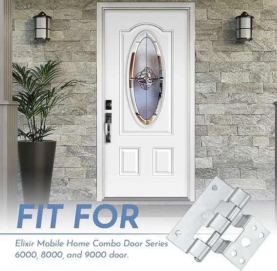3 Pack Door Hinges for Combination Doors Replacement for Elixir Mobile Homes Exterior Door Hinge