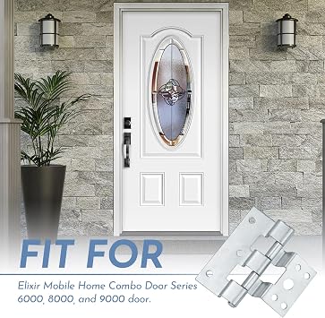 3 Pack Door Hinges for Combination Doors Replacement for Elixir Mobile Homes Exterior Door Hinge