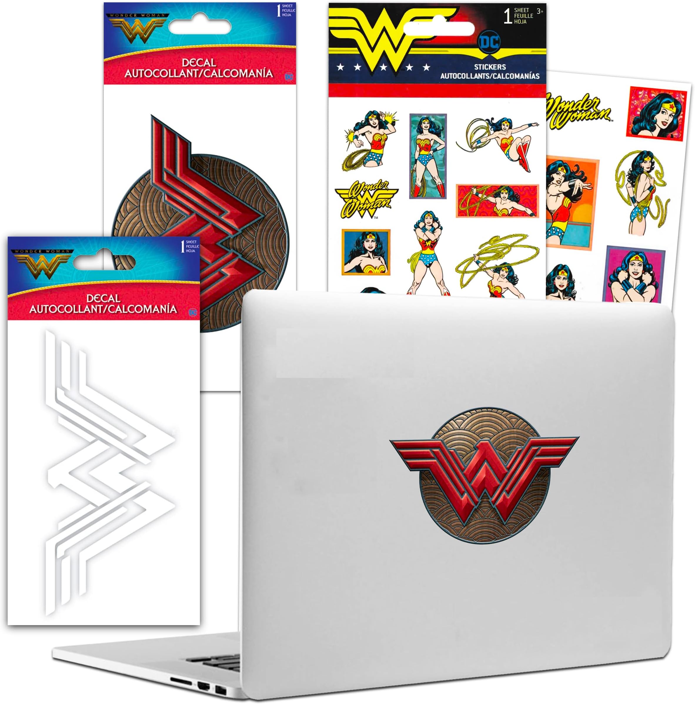 Playhouse DC Comics Wonder Woman Aufkleber - 3 Bögen Mit Glänzendem Emaille-Effekt