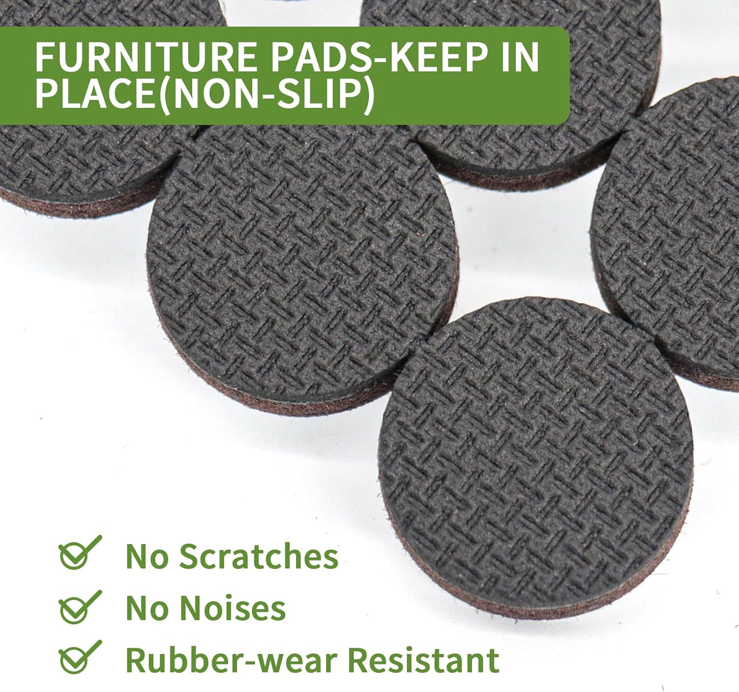 Non Slip Furniture Pads 60 PCS 1'' Round - Anti Slip Furniture Pads - Self Adhesive Rubber Feet Furniture Feet - Chair Leg Floor Protectors - Keep Furniture in Place