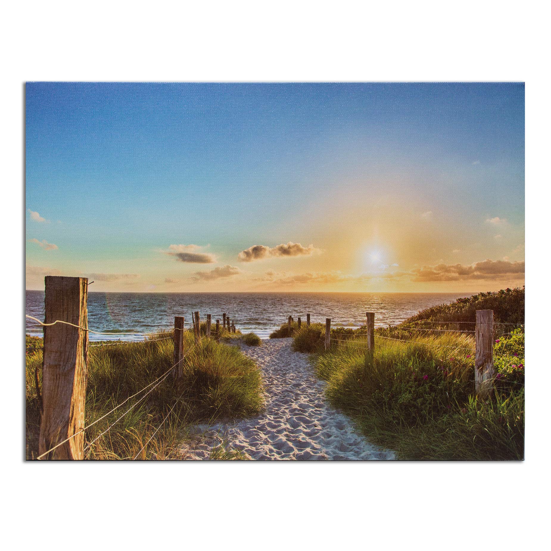 Buy BANBERRY DESIGNS LED Lighted Beach Pathway Canvas Print Sunset