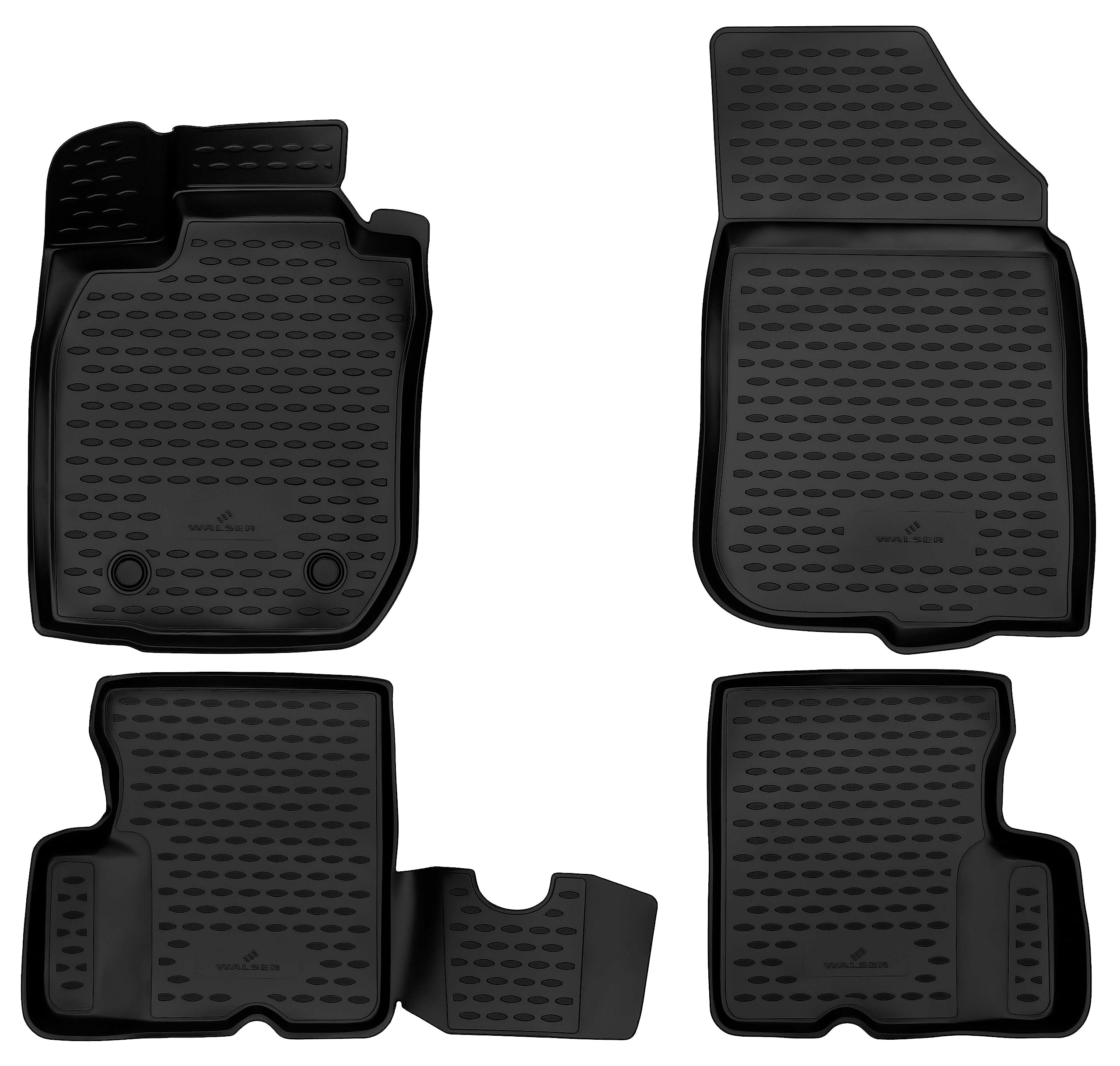 WALSER Tappetini in gomma per auto XTR su misura compatibile con Dacia Duster trazione anteriore (HS) 04/2010-2015, tappeti auto antiscivolo