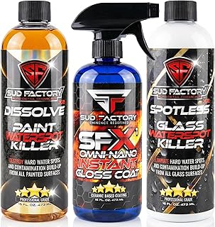 Sud Factory Ultimate Upgraded Paint, Glass Water Spot & Stain Removers Plus Protection Coating for Cars, Homes & Boats Bundle Of 3