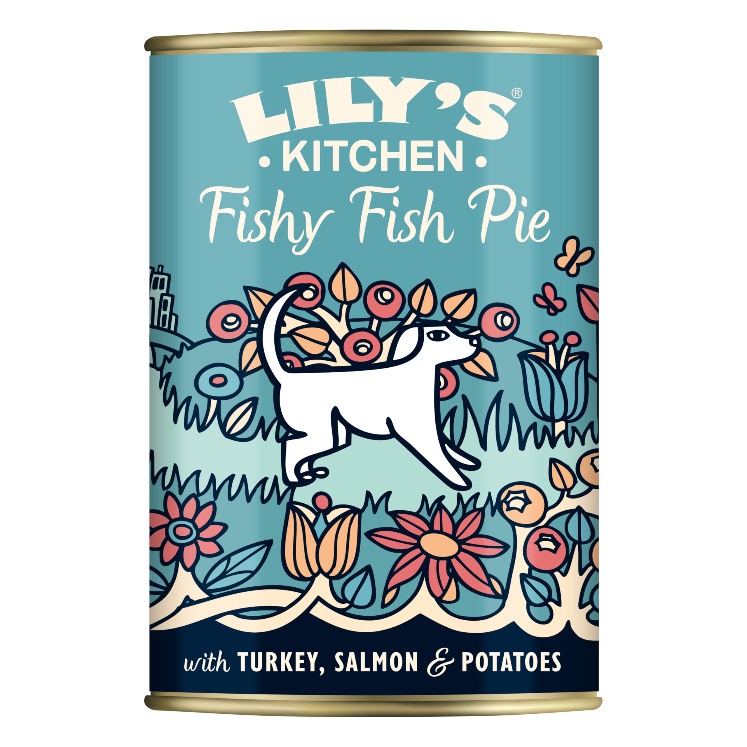 Lily's Kitchen Prodotto con ingredienti naturali Cibo umido per Cani Tortino di pesce 6 x 400 g