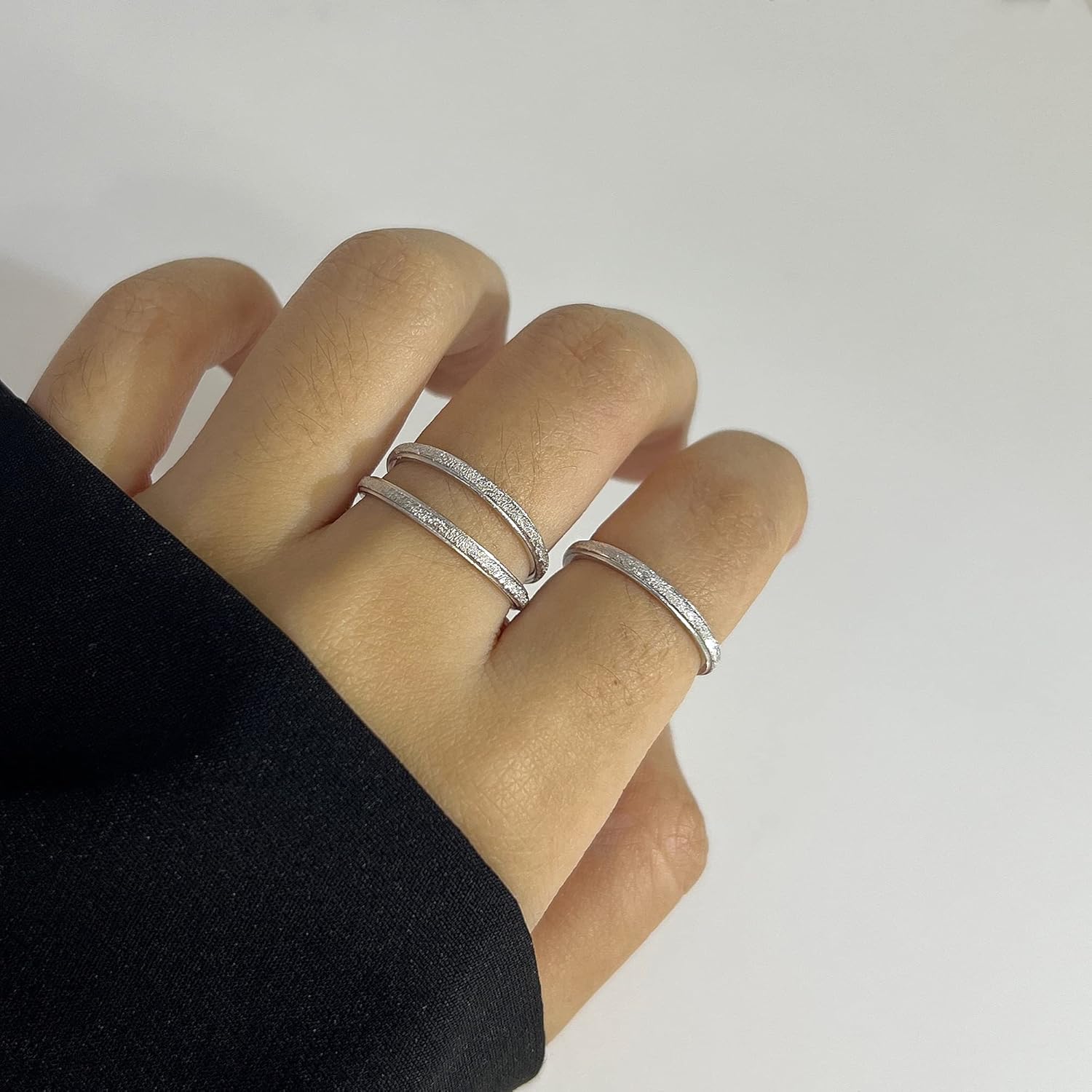 925 Sterling Silver Minimalist Thin Knuckle Midi Stacking Rings - Image 4