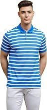 ONE SKY Men's Half Sleeves Polo Neck T-Shirt - Comfortable Stylish Stripped Cotton Regular Fit Tshirt for Office, Sports and Everyday Casual Wear