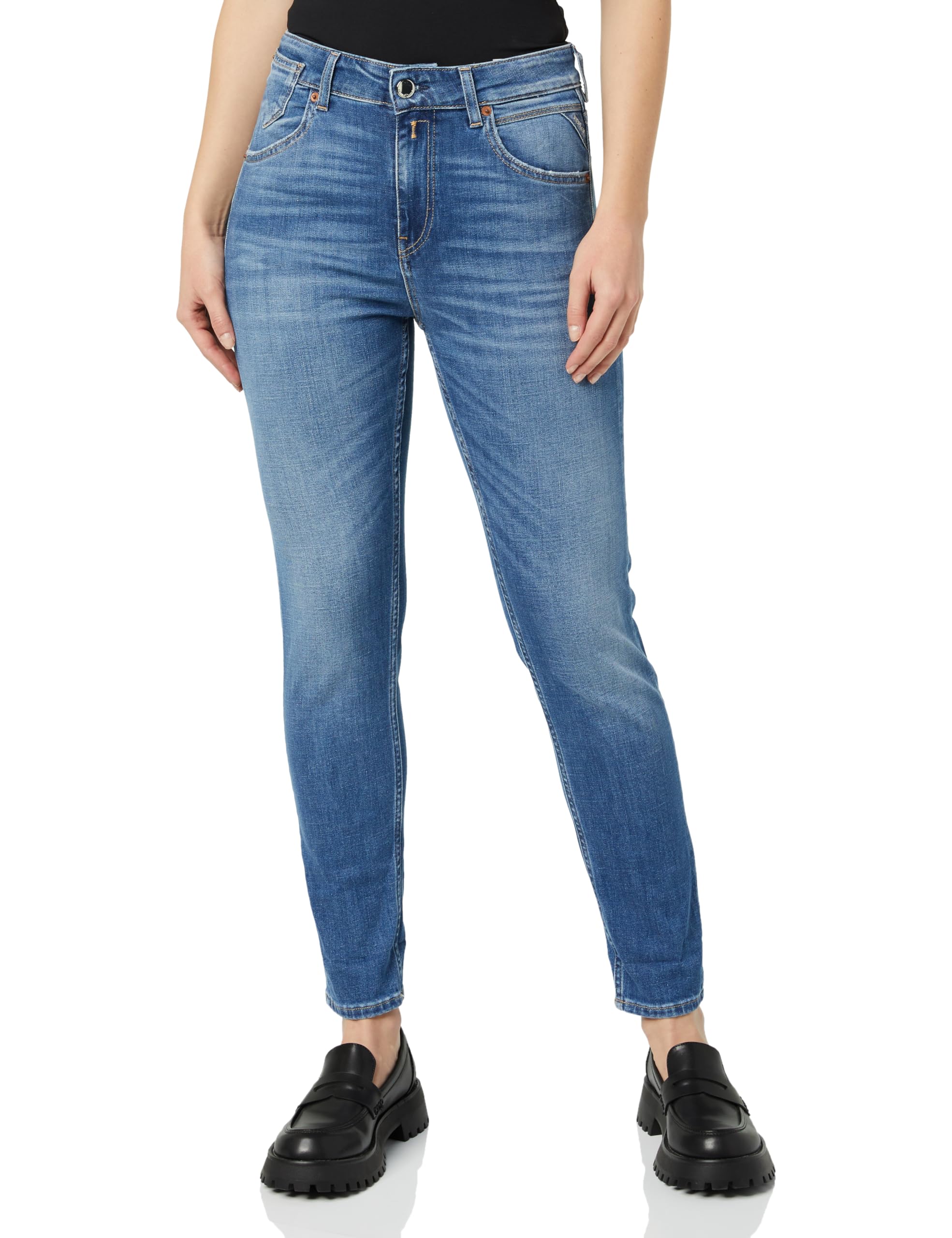 Replay Damen Jeans Marty Boyfit, Medium Blue 009-3 (Blau), 24W / 32L