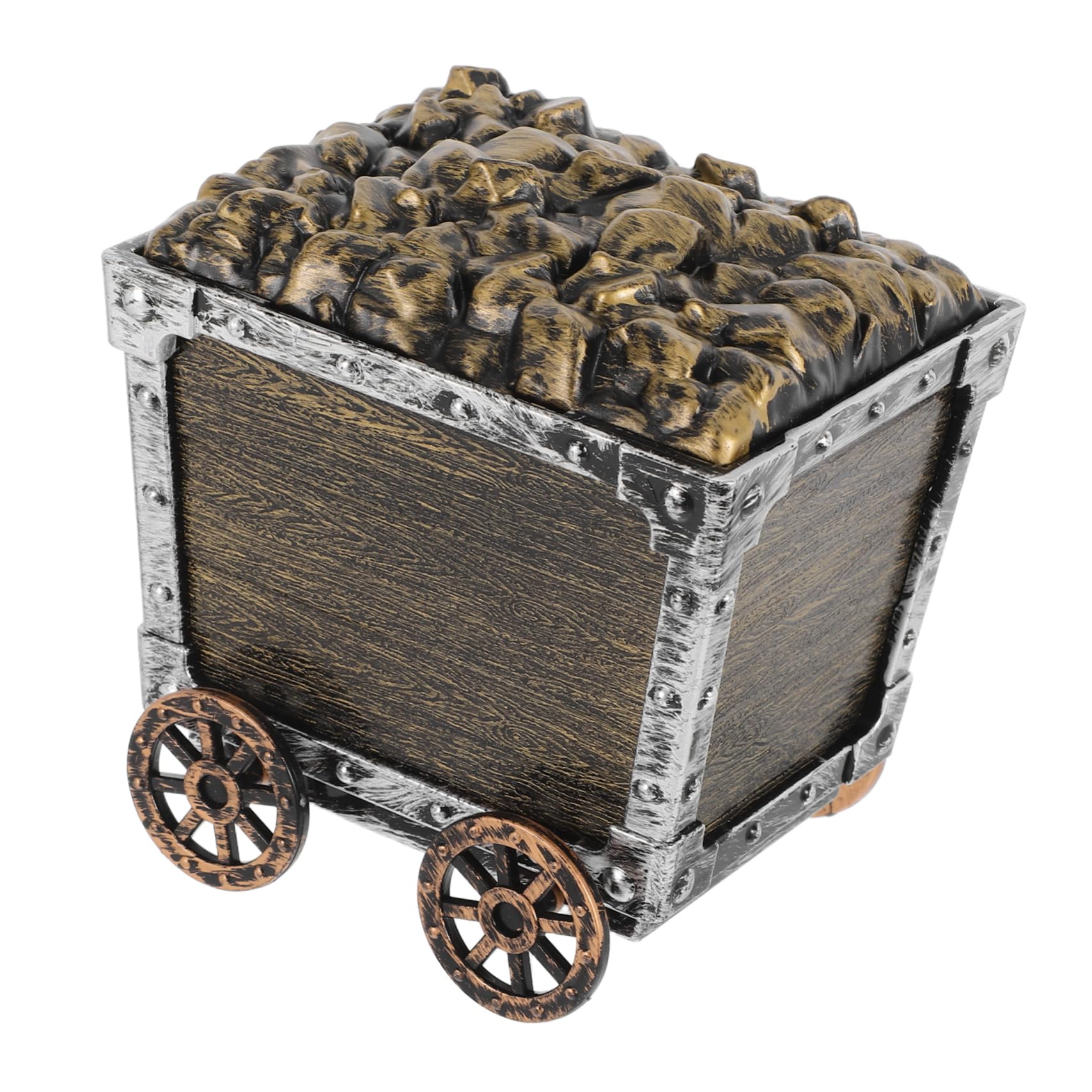 Toddmomy Boy Girl Toy Storage Box Cute Mine Wagon Design Organizer for Coins Jewelry and Accessories Plastic Treasure Chest for Creative Boy Girl Room Decor