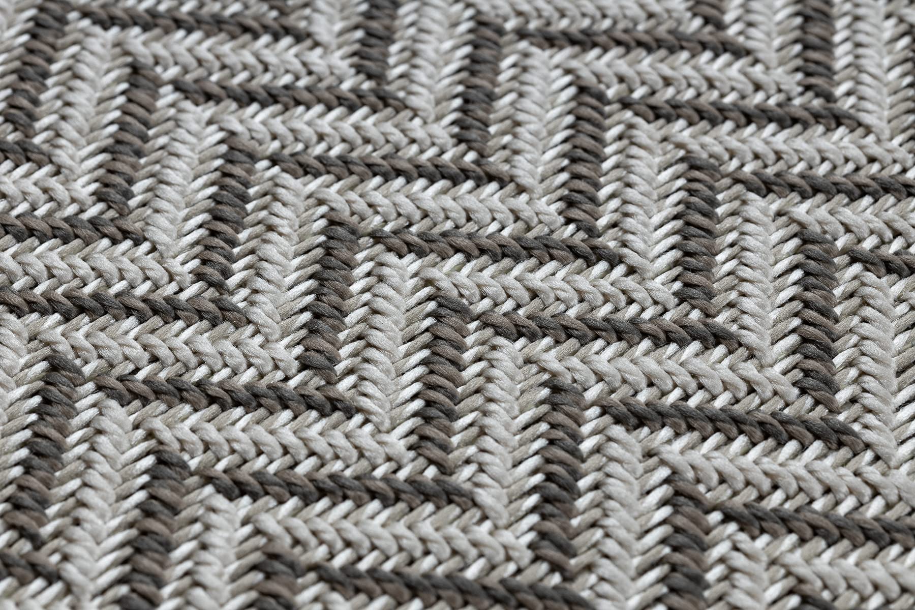rugsx Tapis SISAL BORDERO Intérieur & Extérieur, Tissage à Plat, pour Chambre/terrasse/Balcon, crème/Taupe 120x170 cm