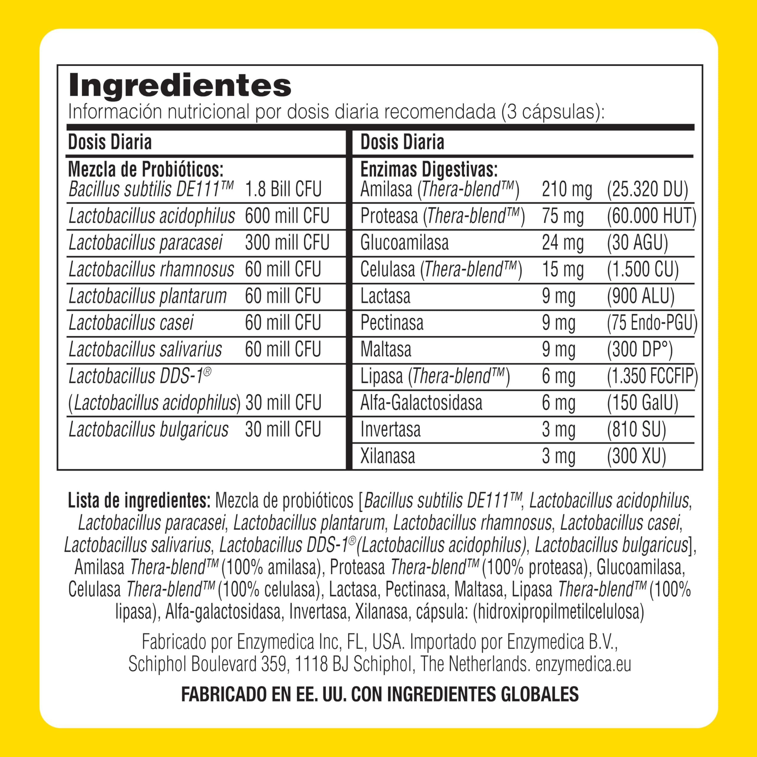 Enzymedica, Digest Basic + Live Bacteria, Fórmula Enzimática, Reduce los Gases y la Hinchazón, Mejora la Absorción de Nutrientes y la Energía, Sin gluten, Sin lácteos, 90 Cápsulas