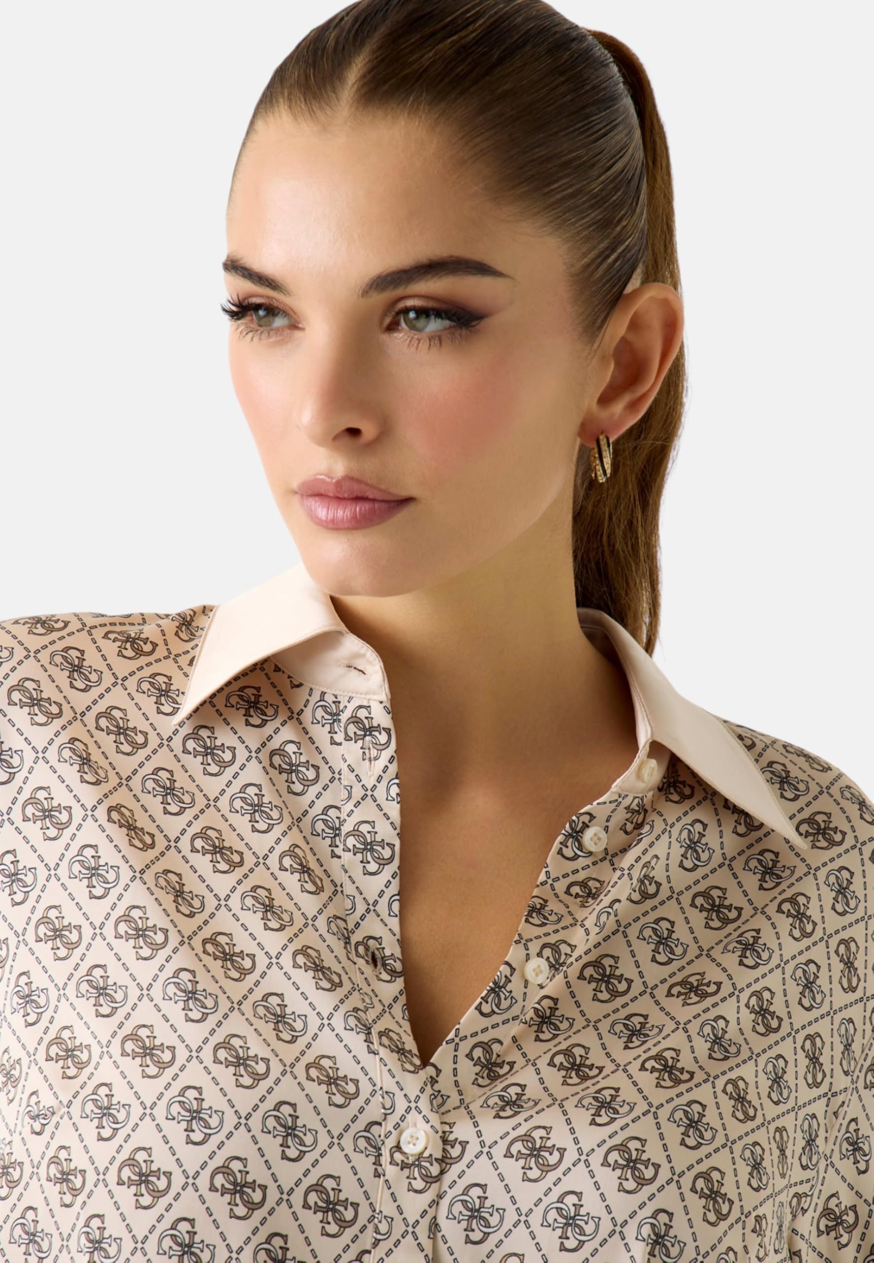 GUESS Camisa ecológica de manga larga Alexandra para mujer