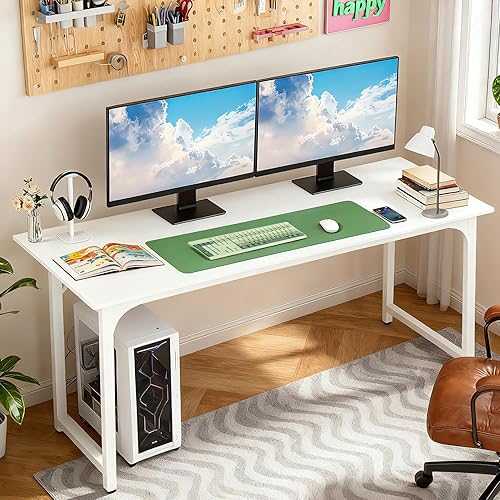 Vista 98 de BestOffice Escritorio para computadora, escritorio de oficina en casa, estilo moderno y simple para oficina en casa, estudio y escritura