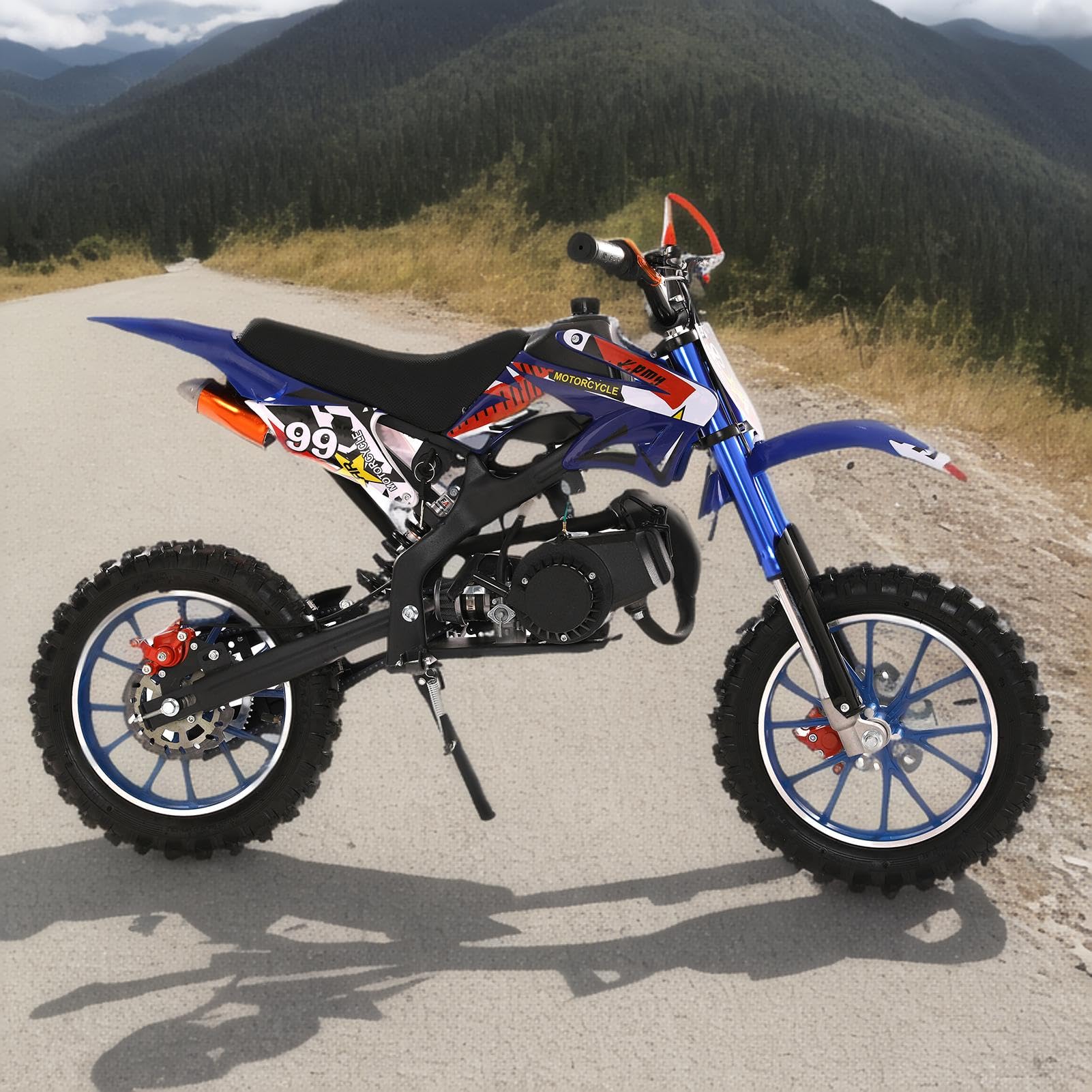 Kids dirt bike - 50cc Dirt Bikes Gas Mini Bike Kids Motorcycle, Upgrade Pit Bike Mini Motorcycle for kids, Off Road Tires, Front Rear Disc Brakes, Pull Start, Pocket Bike Gift for Child Teens
