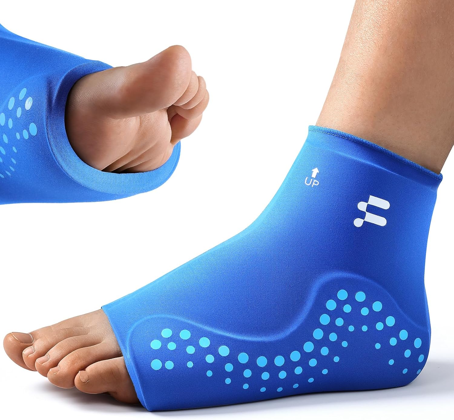 Extended Ankle Ice Pack Wrap for Sprained Ankle & Swelling Relief, Cold Compression Therapy with 30% Longer Lasting Gel, Slip-On Reusable for Plantar Fasciitis, Achilles Tendonitis, Heel Pain, L