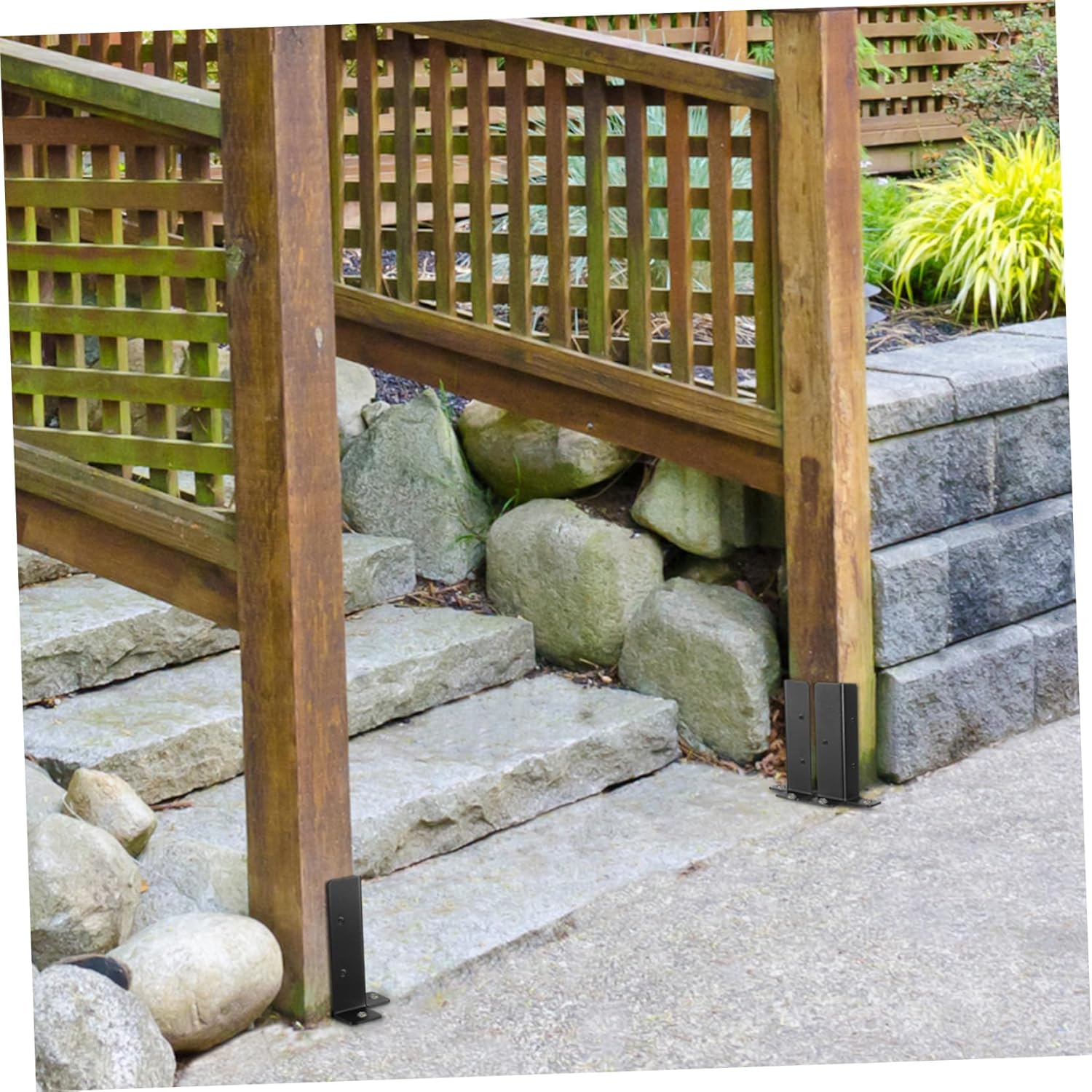 Angoily 4Sets Mailbox Support Brackets Heavy Duty Post Base Brackets for Pergola Railing Fence Decks Easy Installation Sturdy Design Durable Support for Various Post
