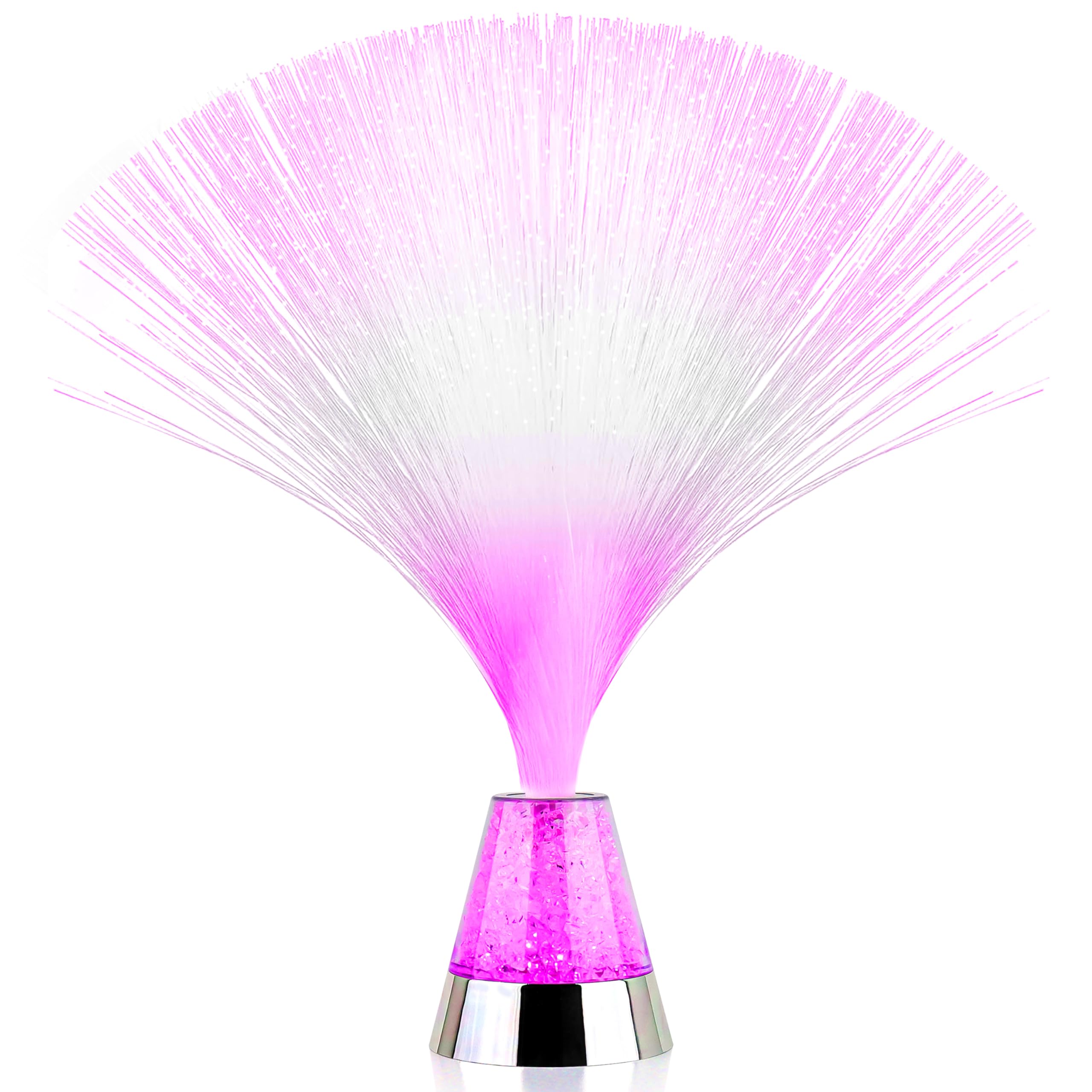 The Glowhouse Pink Fibre Optic Ice Crystal Lamp - 13.5" Brand Premium (Pink) - Batteries Included