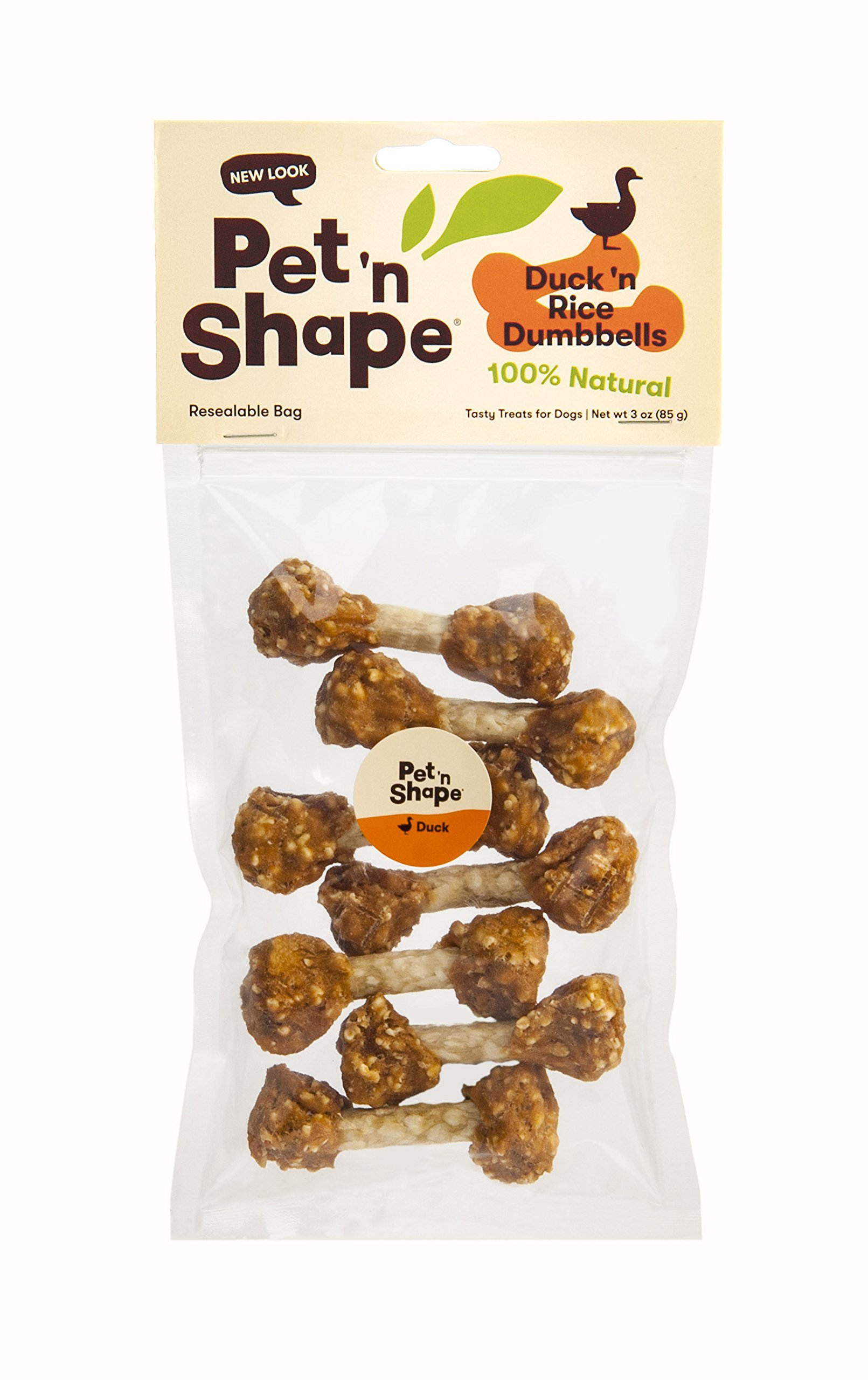 Pet 'n ShapeDuck 'n Rice Dumbbells Dog Treats - 3 Ounce