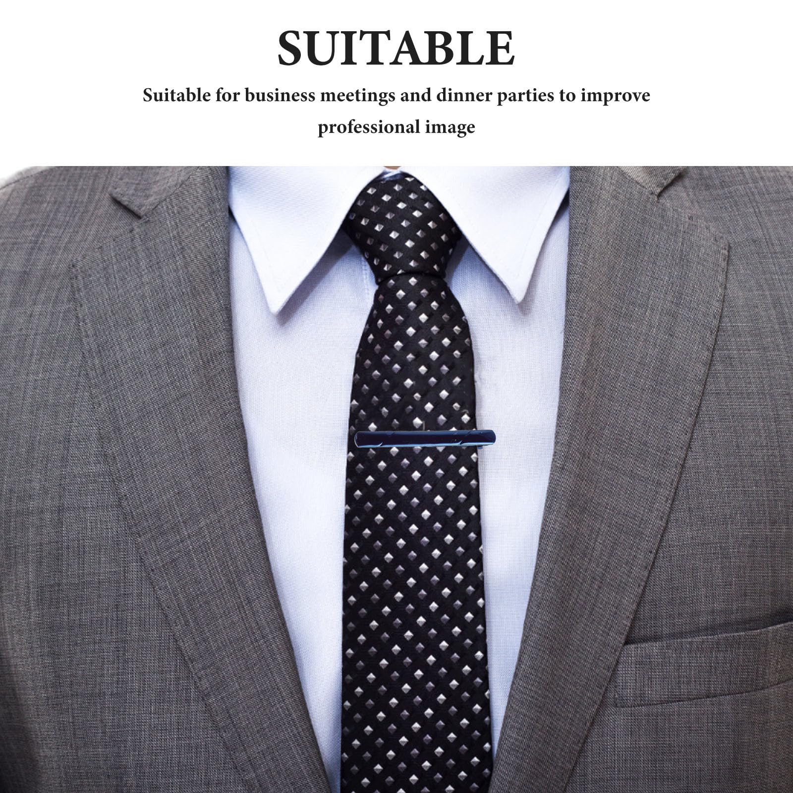 10 pinzas para corbata para hombre: pasadores de corbata delgados con cierre, empaque en caja de regalo para negocios, aniversario, boda, papá, hermano, padrinos de boda, novio, esposo.