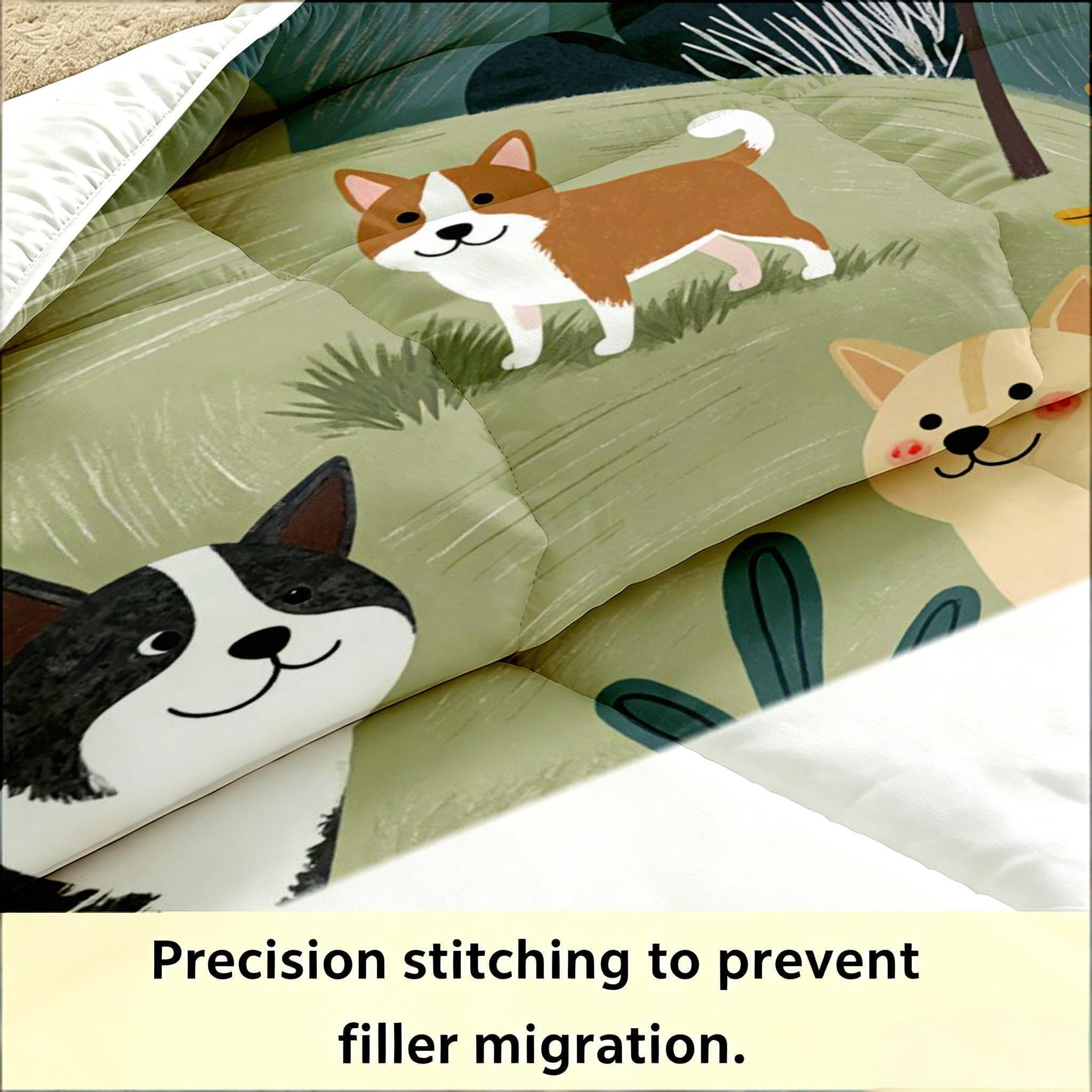 Edredón King Size 3D Perro Animado Sustituto Plumas para Adultos-A72