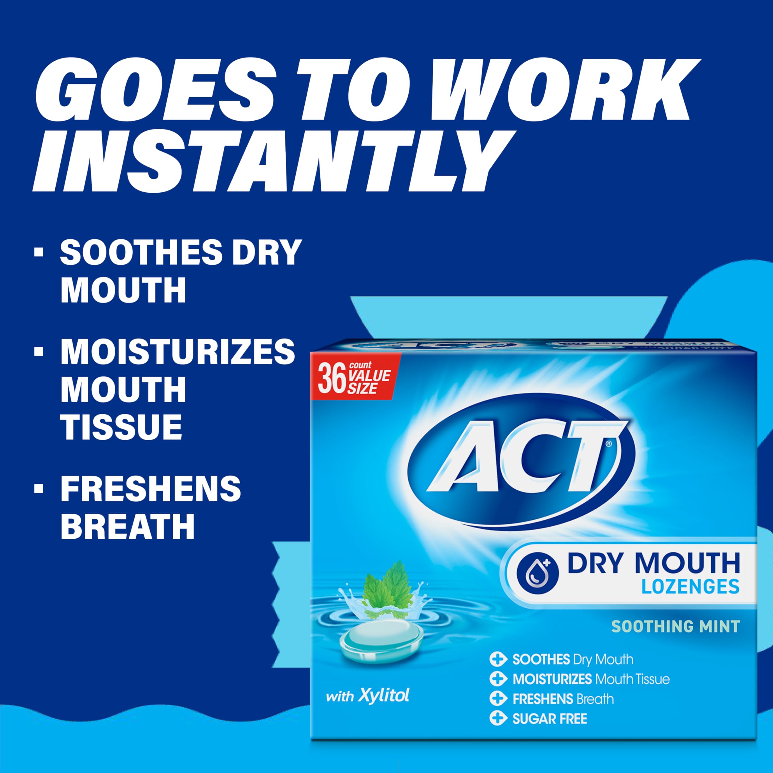 ACT Dry Mouth Lozenges with Xylitol, Soothing Mint, 36 Lozenges - Image 4