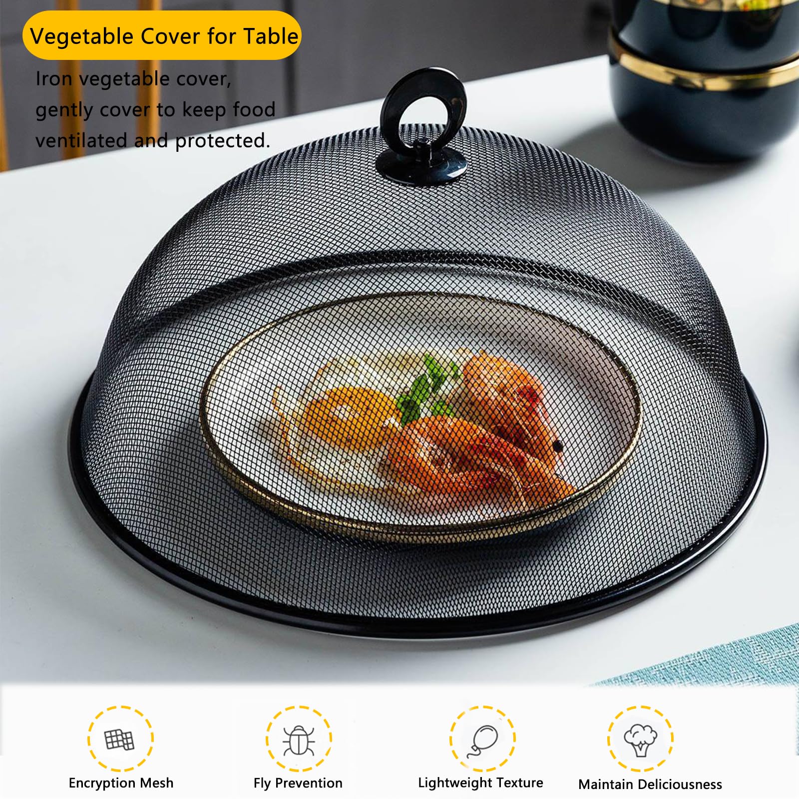 Lebensmittel Abdeckung Netz, 2 Stück Runde Lebensmittel Abdeckung, Mesh Abdeckhauben Für Lebensmittel, Fliegenhaube Lebensmittel Abdeckhaube, Für Partys Obst Essen Bbq Picknick (2 Farben, 30cm,B)