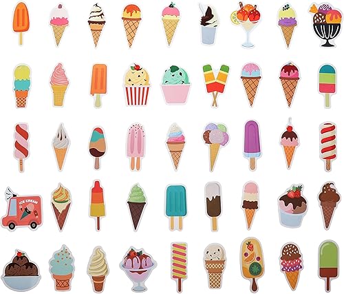 Miniatura 3 de Paquete de 100 calcomanías de helado, recuerdos de fiesta de helado, decoraciones de cumpleaños