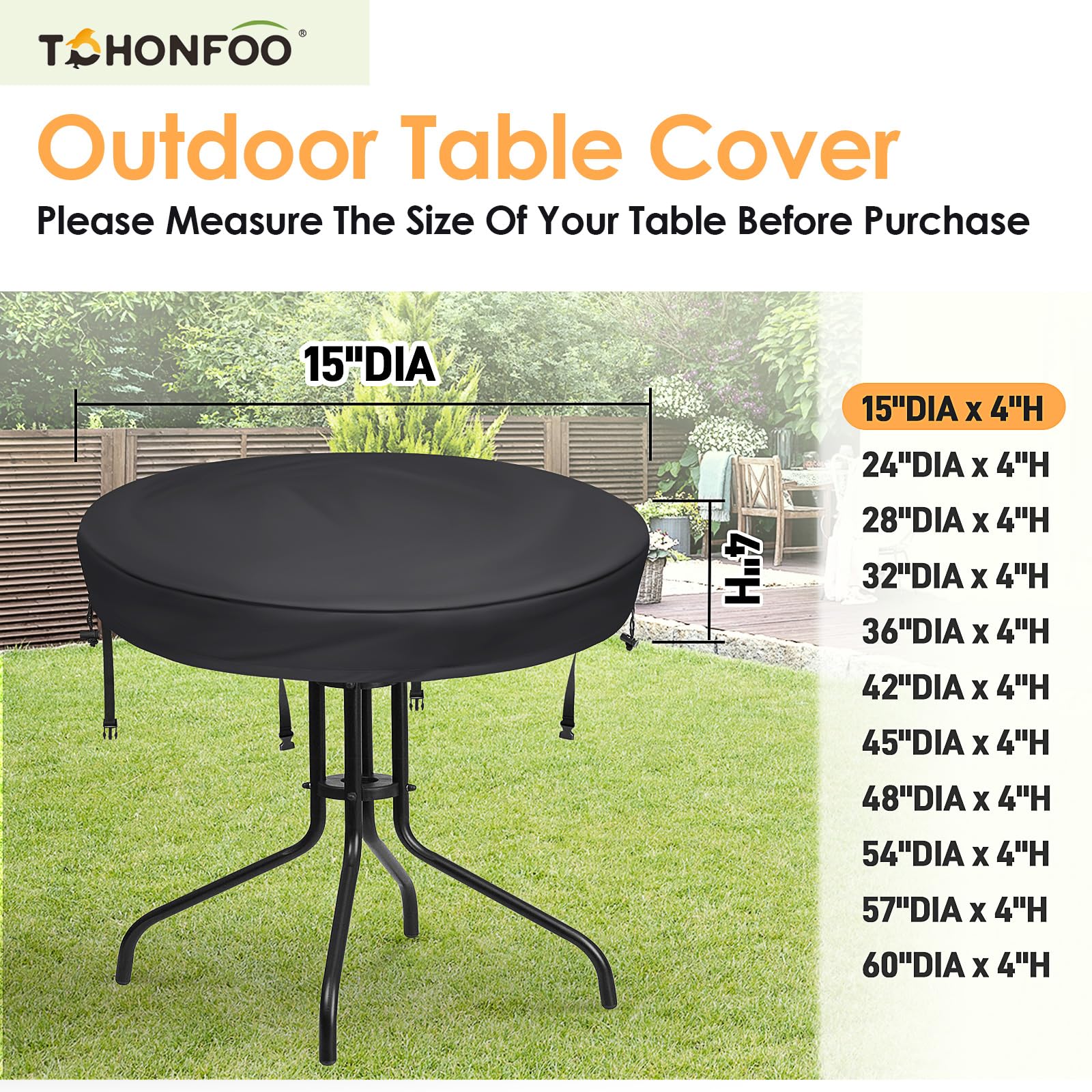 TOHONFOO Housse De Table D'extérieur Avec Fermeture éclair Fendue – Nappe De Table En Acier Inoxydable Imperméable – Housse De Table De Salle à Manger En Plein Air – Housse De Table