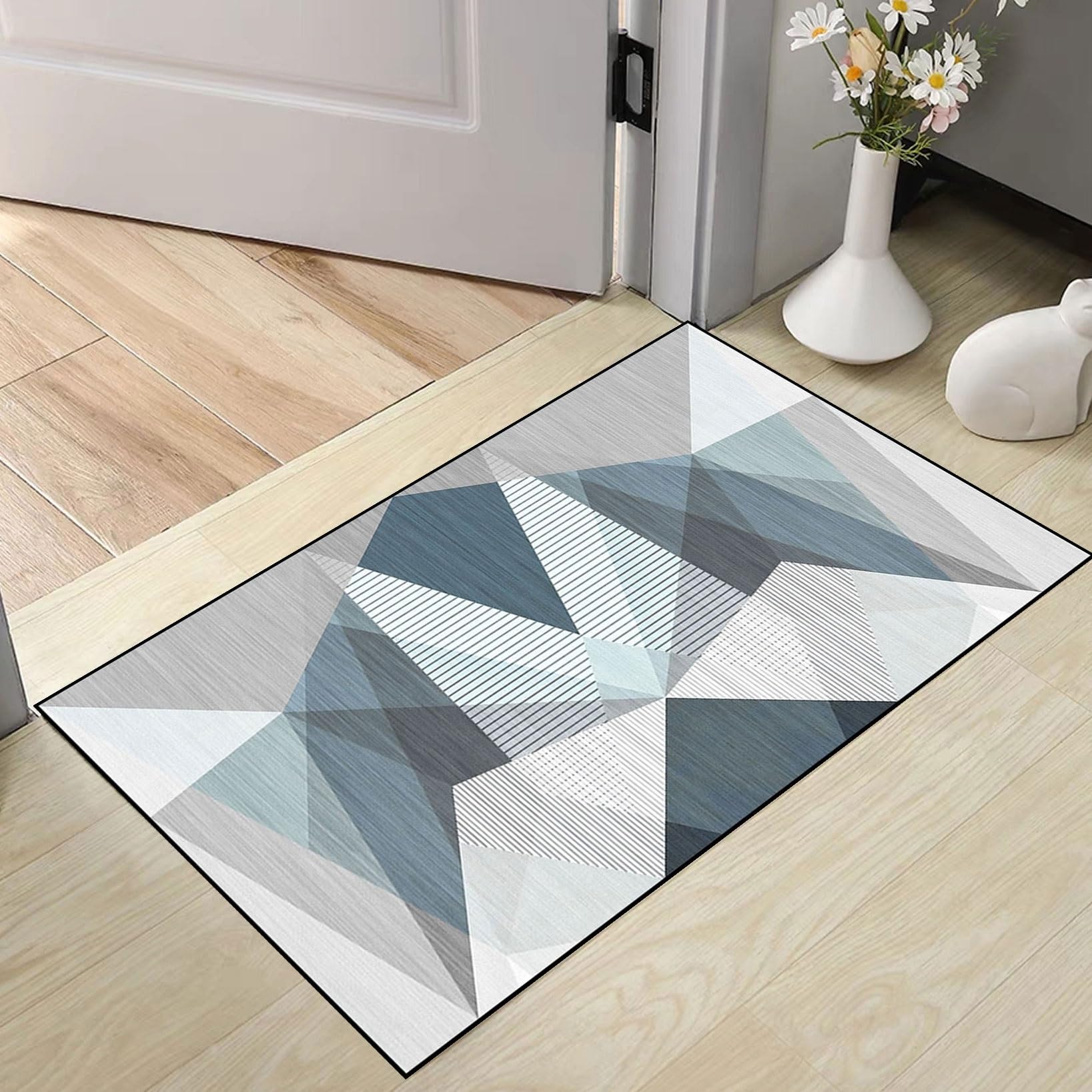 Tappeto Runner 115 x 320 cm Lavabile Antiscivolo Tappeto Runner Lungo Anti-Fatica, Motivo Geometrico per Corridoi, Cucine, Bagni, Lavanderia, E