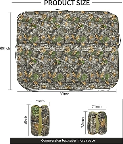 Vista 175 de LOOGU Manta de camuflaje con aislamiento impermeable para acampar al aire libre, senderismo, caza, supervivencia, mochilero, picnic Alpha Green