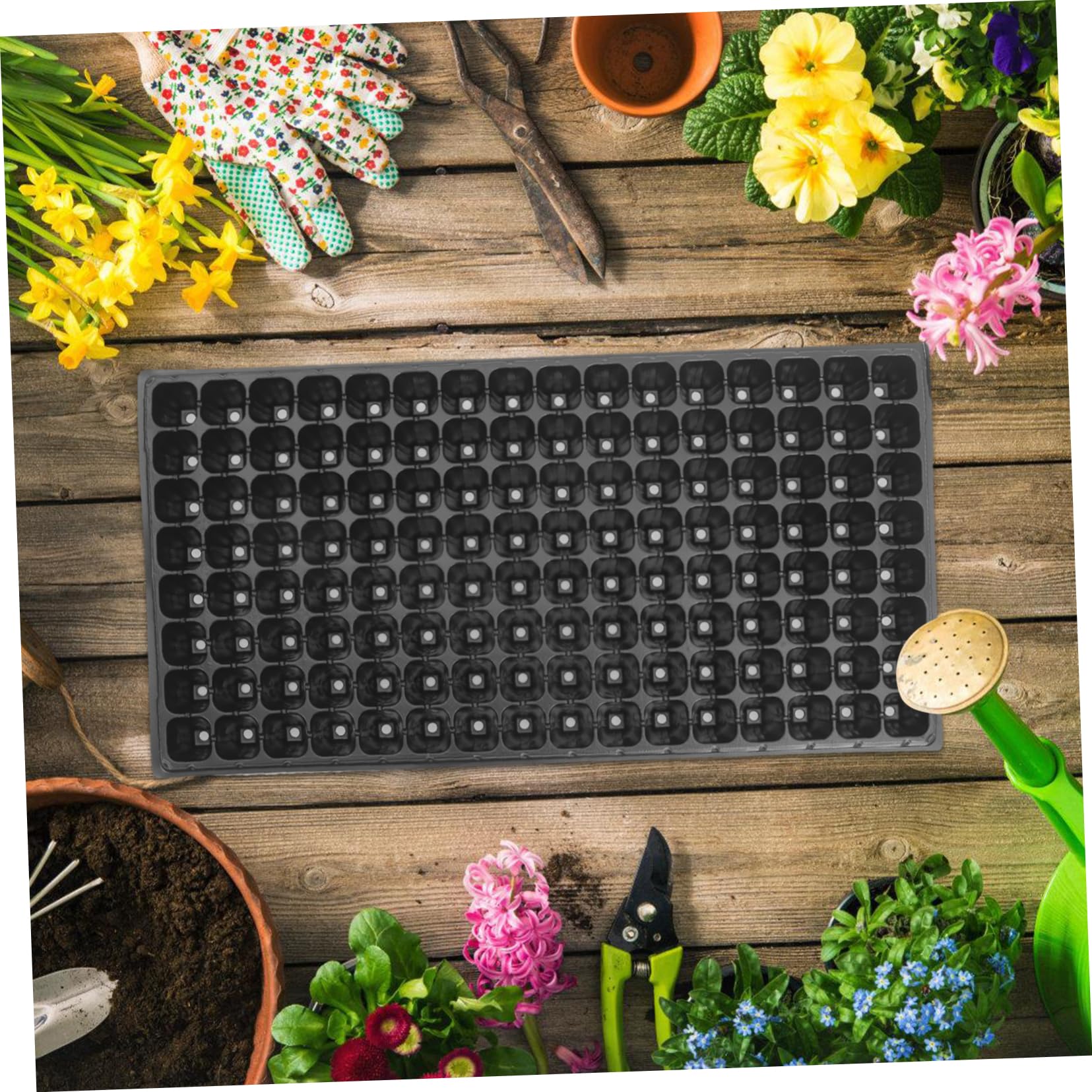 ibasenice 10 Plaques de Culture Alvéolées Rigides pour Semis, 128 Cellules, PVC, Lot de 10, Pépinière et Culture des Plantes pour Jardinage Maison