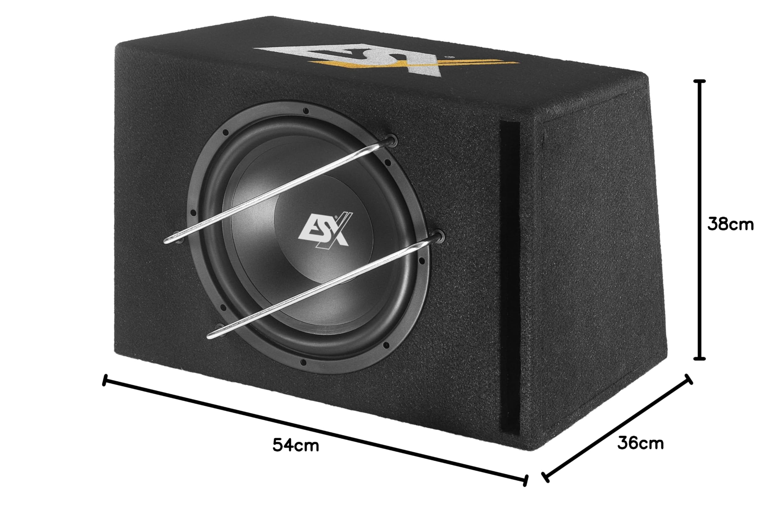 ESX HXB12R - 30 cm (12“) Bassreflex-Box aus massivem MDF | 140 bis 141 dB Schalldruck möglich (im Fahrzeug gemessen) | Horizon Serie