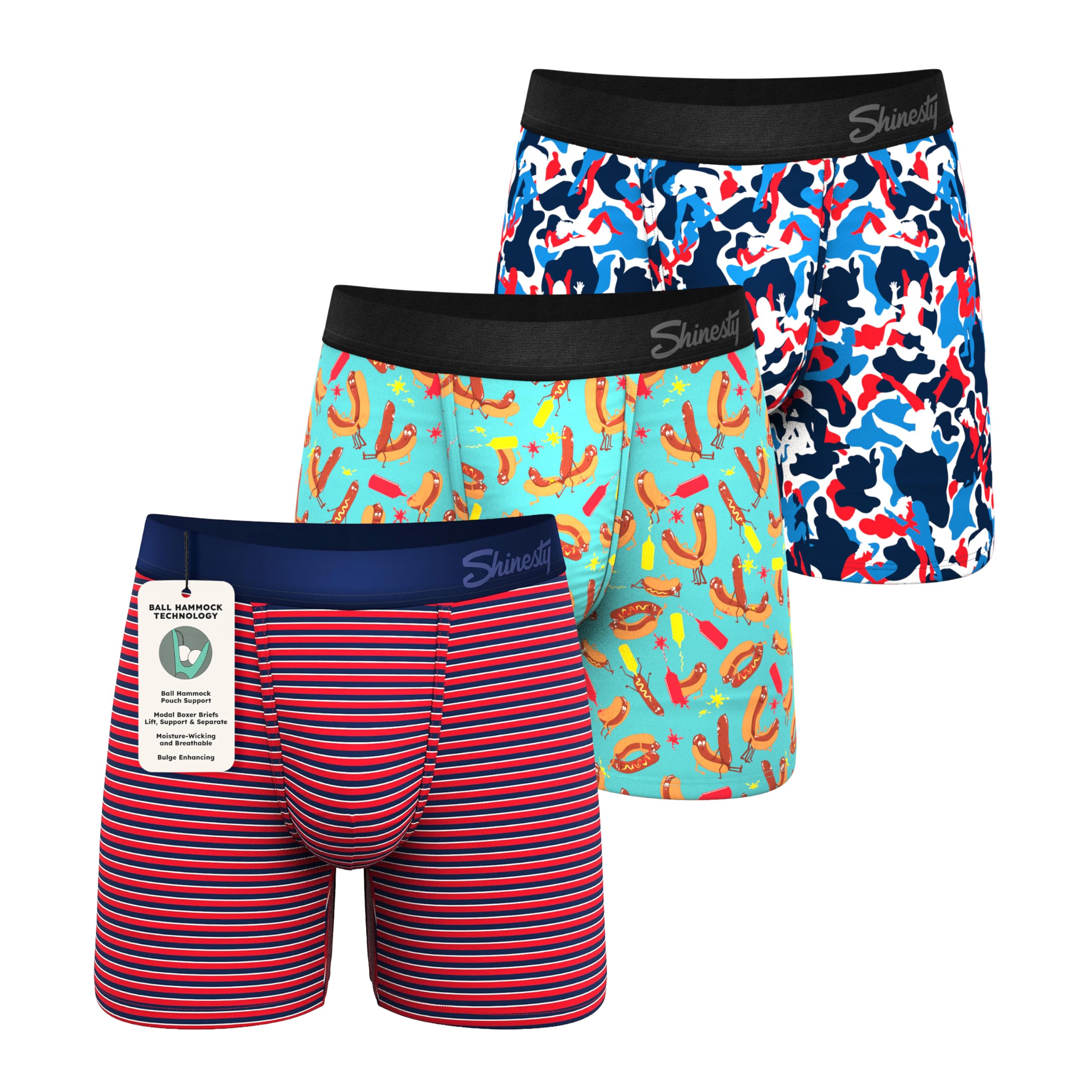 Boxer Briefs for Men Pack of 3 - Hammock Support Pouch Underwear for Men - Flyless