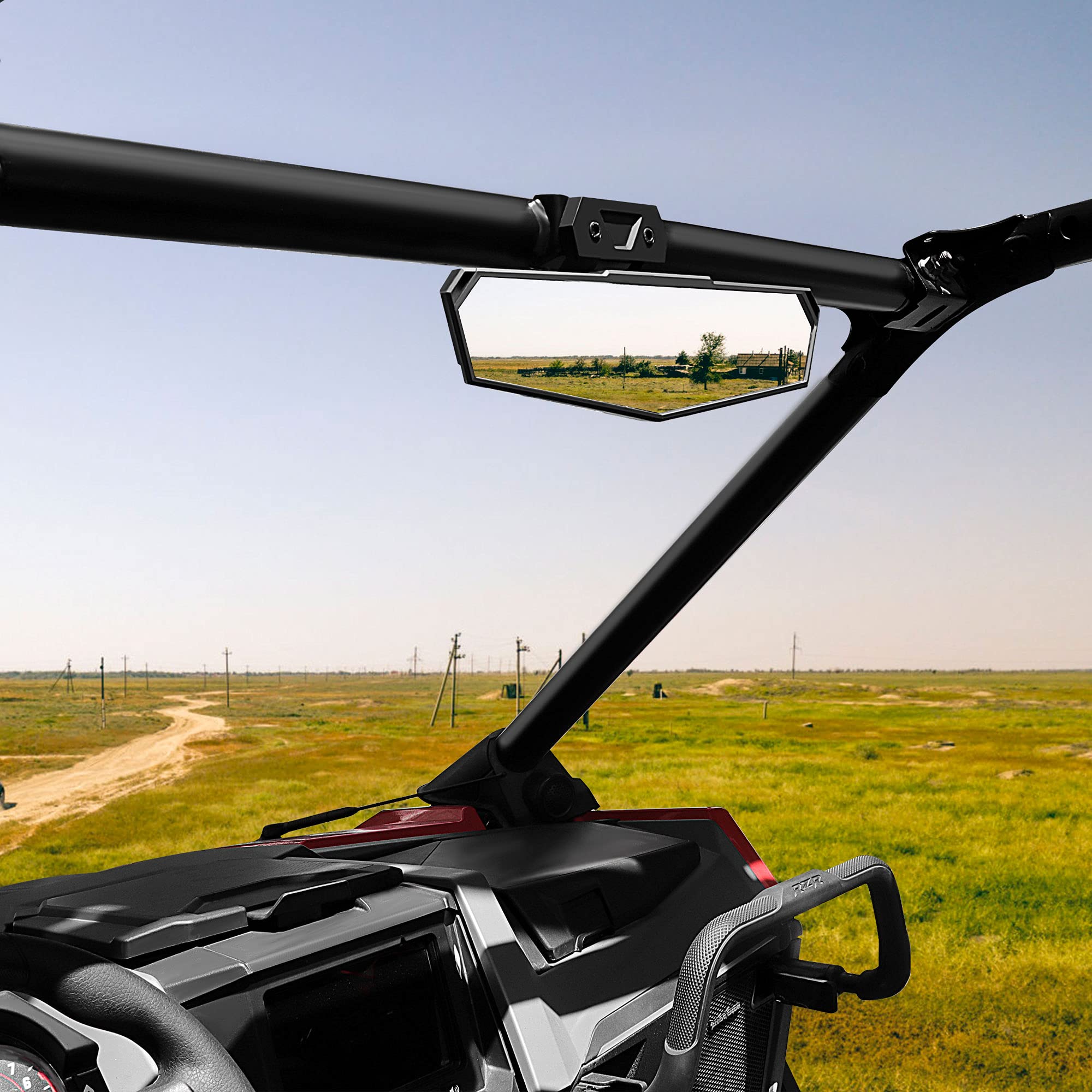 RZR PRO XP Rétroviseur central compatible avec 2020 2021 2022 2023 2024 2025 Polaris RZR PRO XP/4 RZR Turbo R/4#2883763 Rétroviseur convexe haute définition pour course UTV