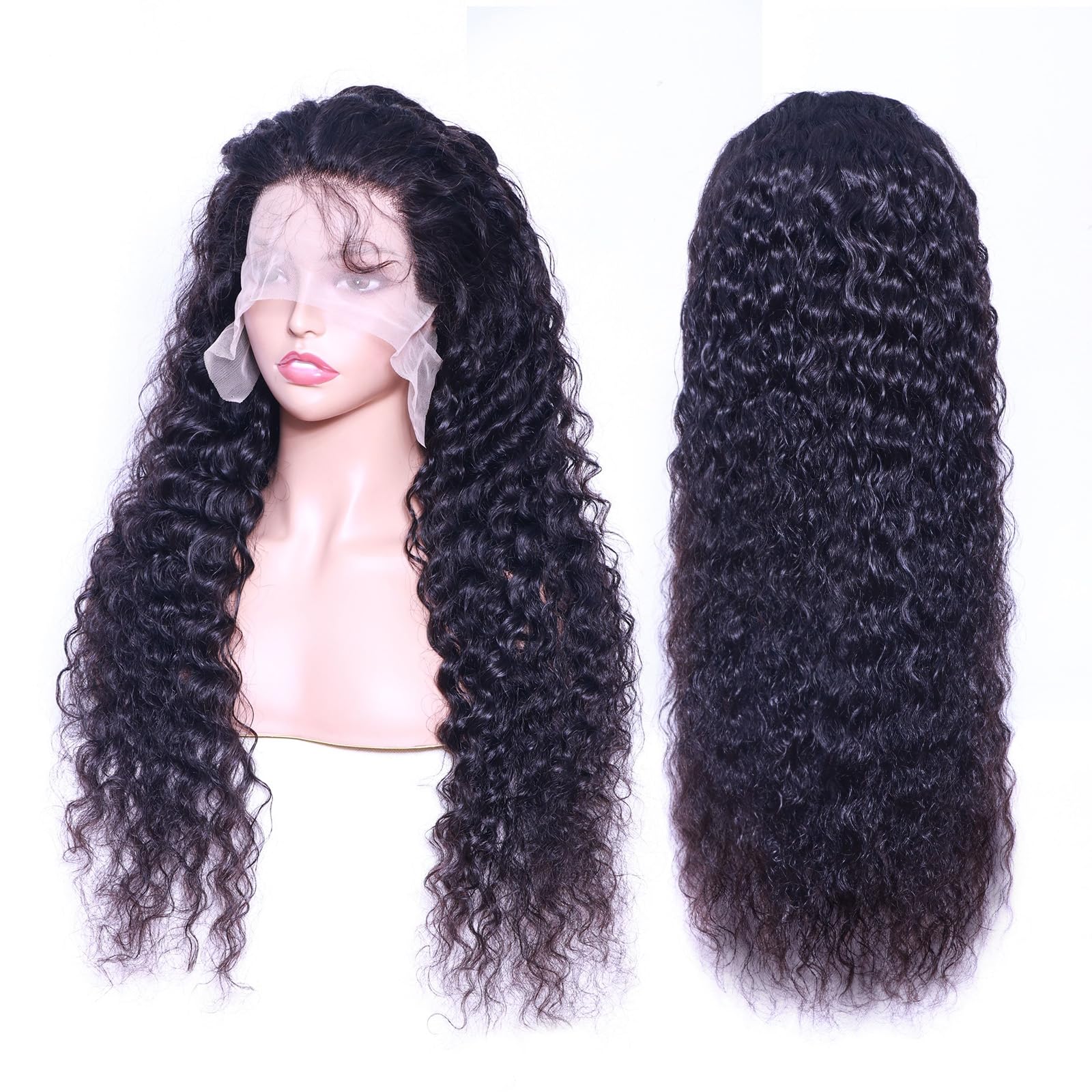 20 Inch Deep Wave Lace Front Wig, 220% Density Human Hair, Pre Plucked 4GIRL4EVER 24 Inch Deep Wave Lace Front Wig Human Hair 180  main image 2