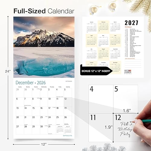 Miniatura 30 de RED EMBER Enchanted Places - Calendario de pared 2026 de 12 meses, 12 x 24 pulgadas, abierto, papel grueso y resistente, para regalo, calendario