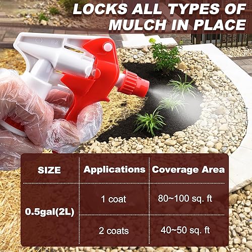 Miniatura 6 de Mulch Glue - 0.5 Gallon Landscape Adhesive Gravel Binder Glue with Applicator for Landscaping Concentrate Covers, Garden - Ready to Use Non Toxic