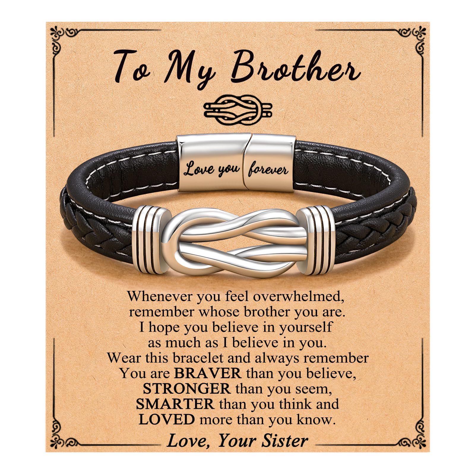 ORISPRE To My Son/Grandson/Nephew Bracelet, Gifts for Teens Boys Men Inspirational Bracelet for Birthday Confirmation Graduation Back to School