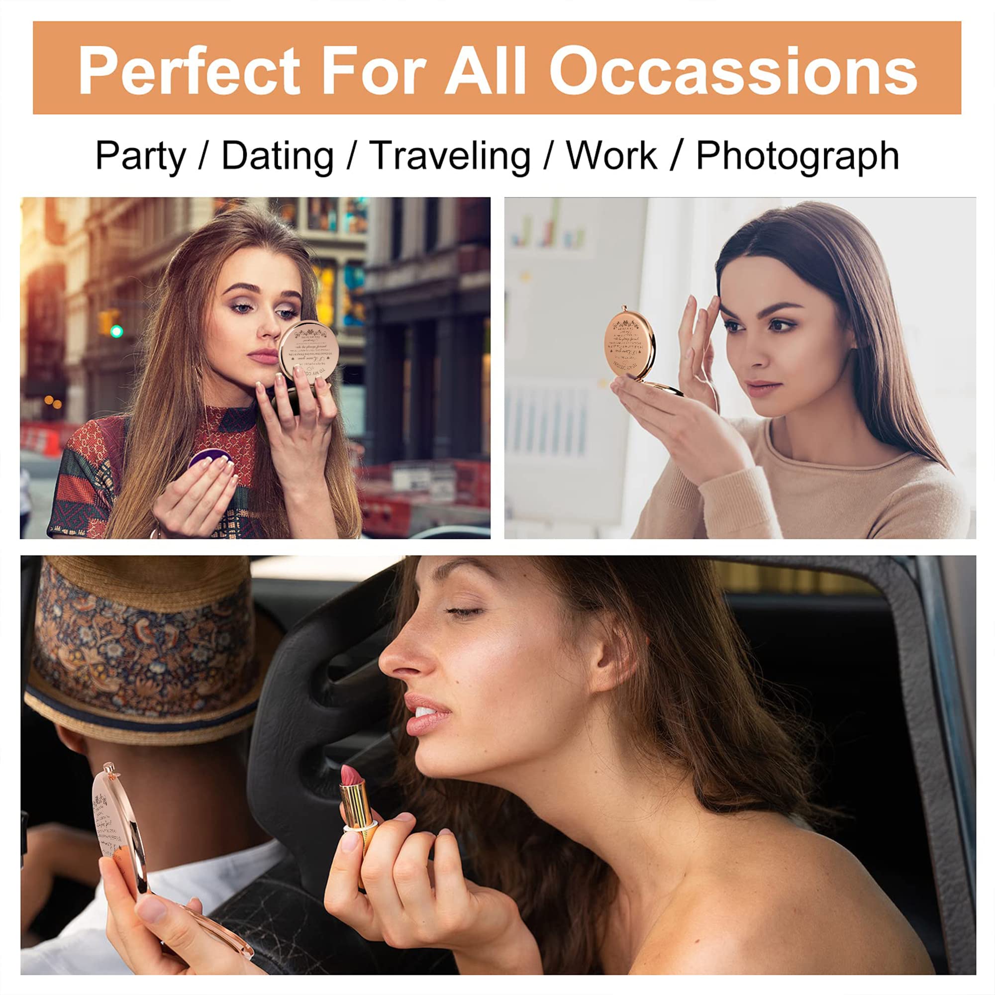 GAOLZIUY Cousin Gifts for Women Cousin Birthday Gifts Rose Gold Compact Mirror Gifts for Cousin Sister Birthday Christmas Graduation Gifts for Best Cousin Pocket Makeup Mirror