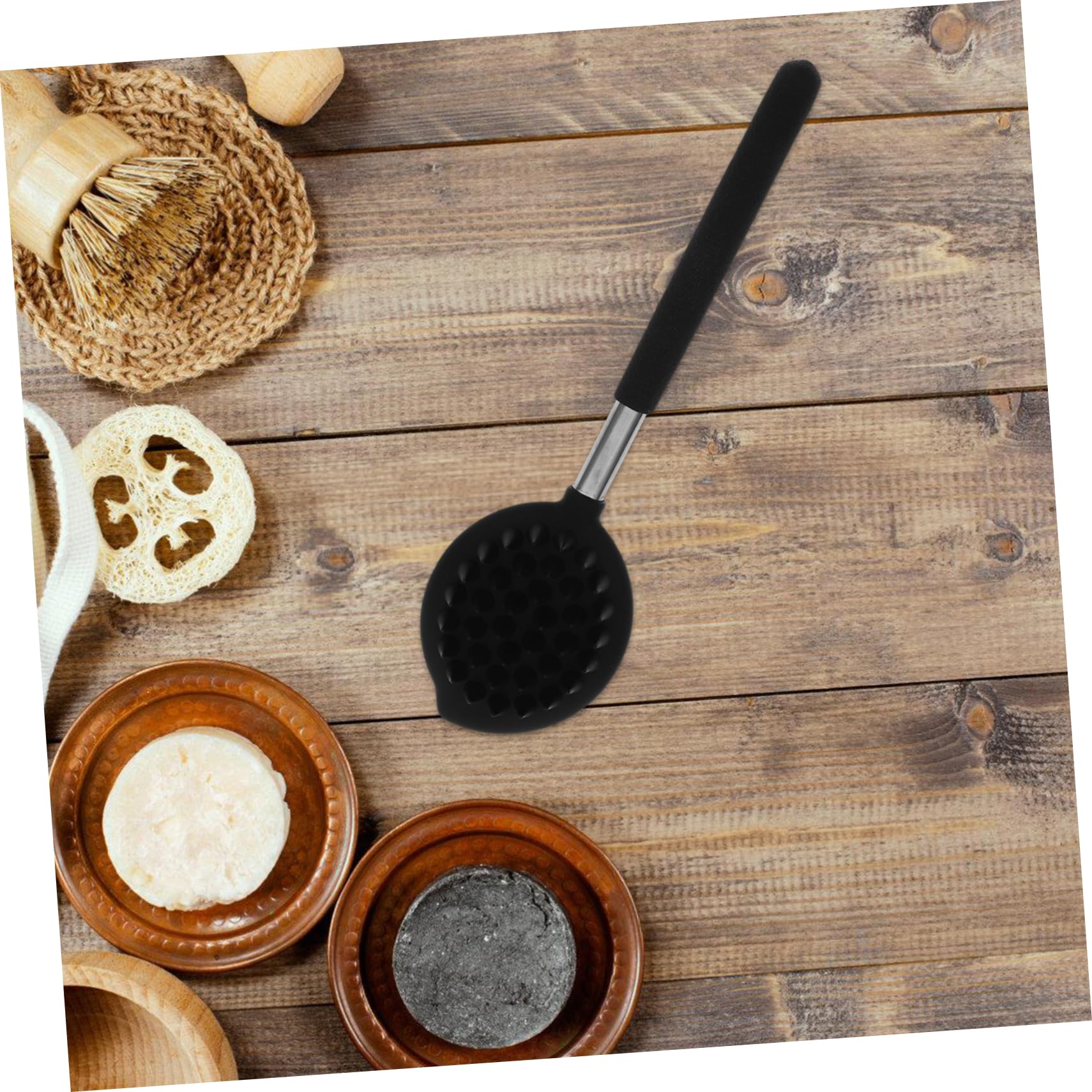 Baluue 4pezzi Spazzola Da Bagno Silicone Con Manico Lungo Scrubber Esfoliante Per Massaggio e Detersione Della Strumento Per La Del Corpo Accessorio Da Bagno Elegante e Resistente
