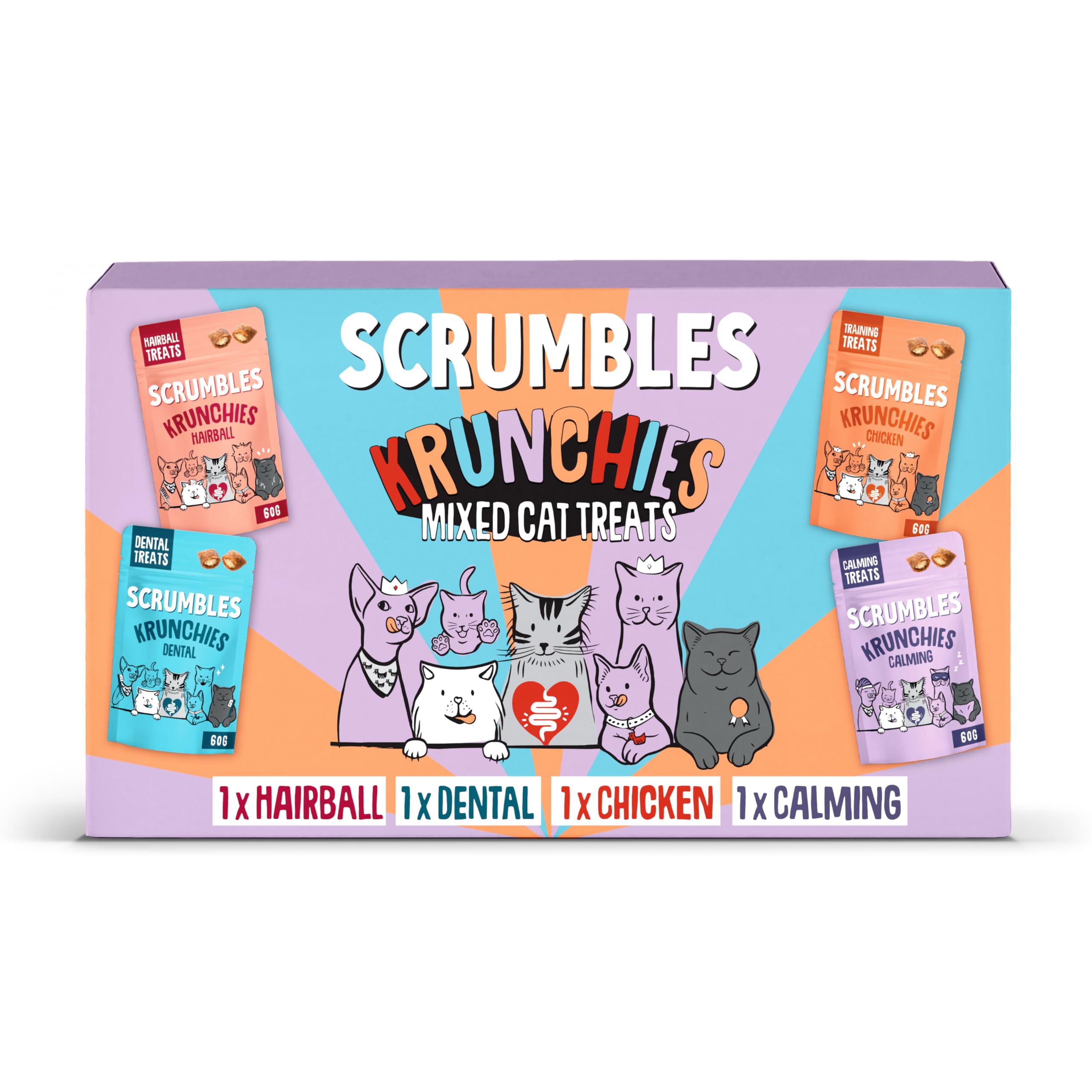 Scrumbles Krunchies Cat Treats Multipack 4x 60g