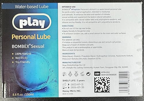 Miniatura 9 de BOMBEX Lubricante a base de agua  Lubricante personal, lubricante natural para mujeres, hombres, parejas, sin químicos, suave como la seda, no