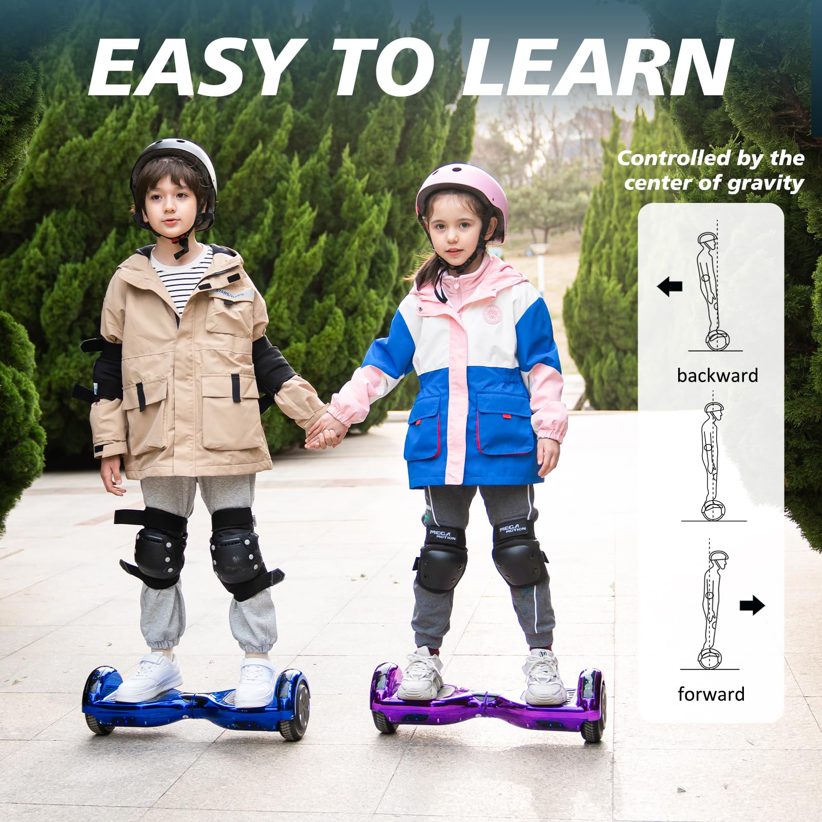 RCB Hoverboards 6,5 Zoll Skateboard Kinder und Jugendliche Hoverboards mit Bluetooth - Led Licht Segway mit Leistungsstarkem Motor Geschenk für Kinder