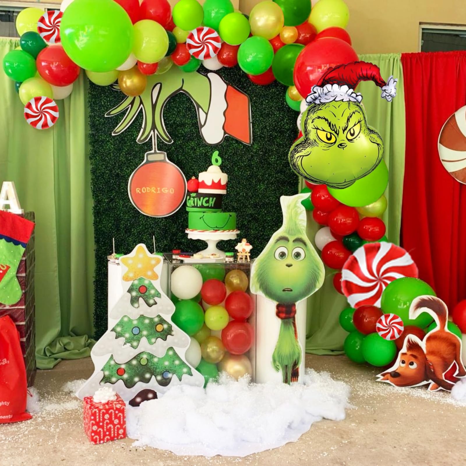 Amazon | グリンチ クリスマスパーティーバルーン ガーランド レッド