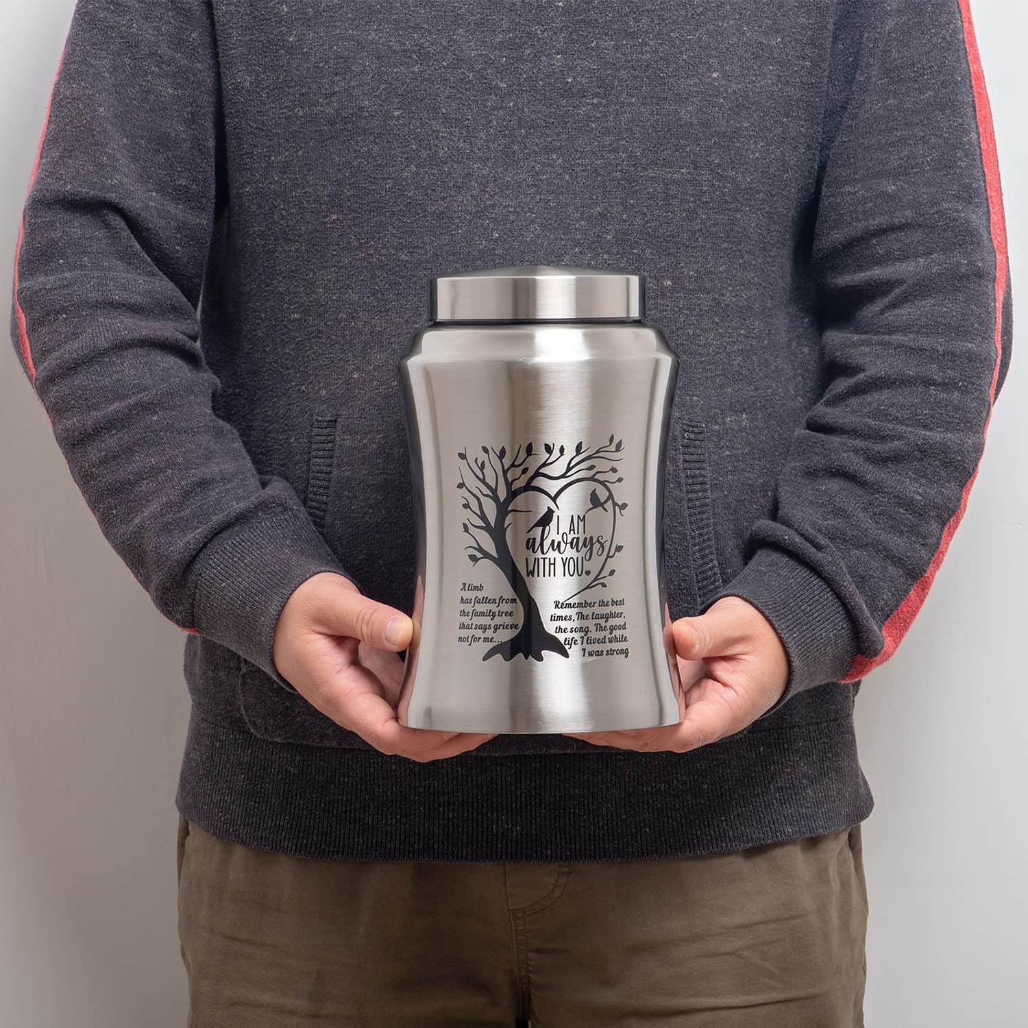 Decorative Urn Cremation Urn for Human Ashes Large up to 220lbs Large Memory Decorative Funeral Burial Urn for Male Female Ashes (Curved Love Tree)