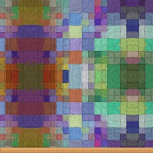 Feelyou The Yard, tela geométrica colorida de The Yard, tela cuadrada de tapicería de arte abstracto arcoíris para sillas, sofá, estampado