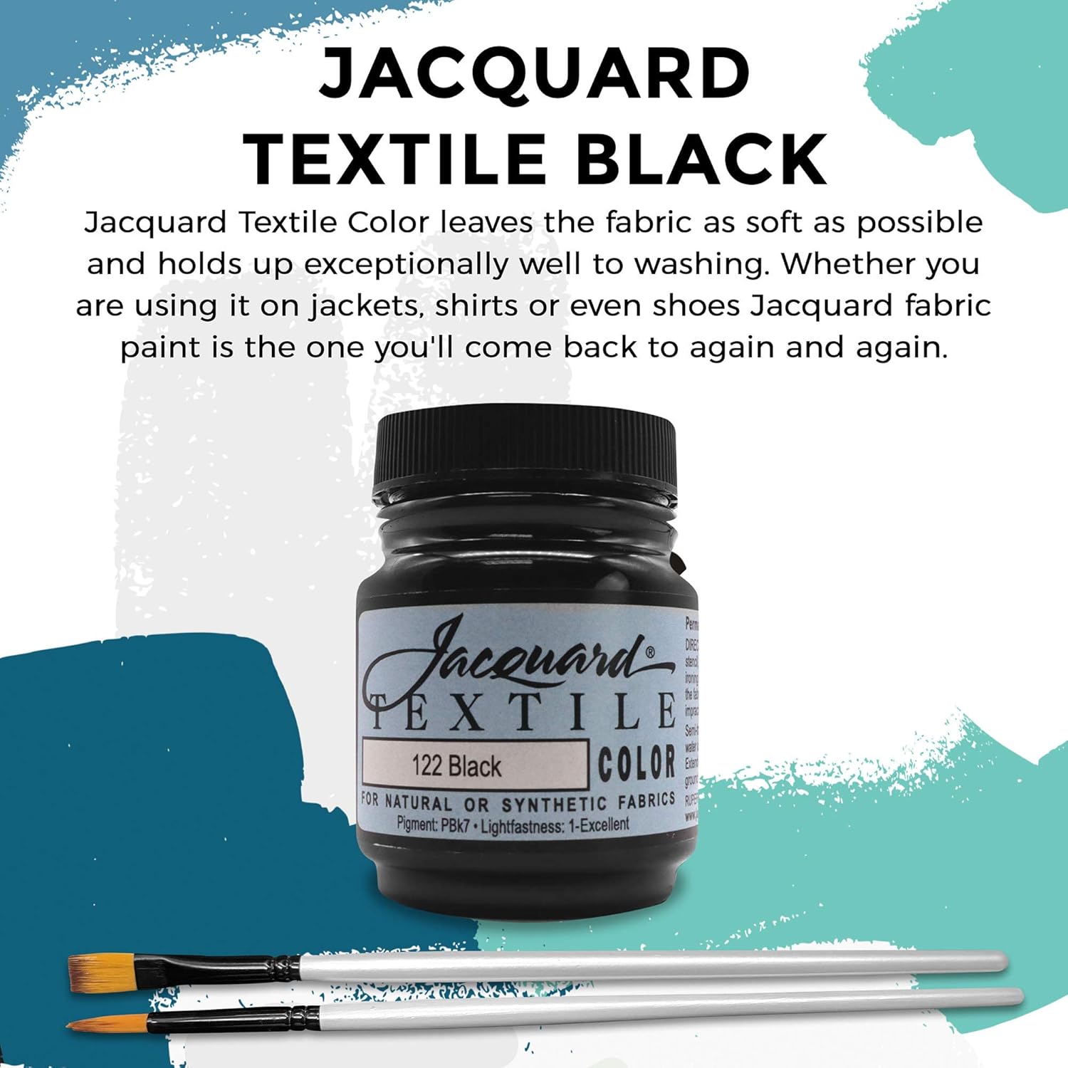 Buy Jacquard Products Black Textile Color Fabric Paint Made in USA JAC1122 2.25Ounces